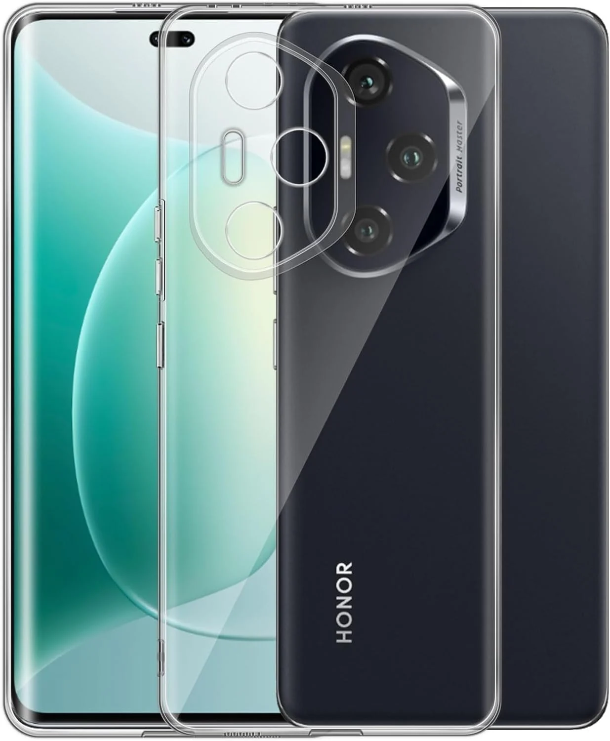 DL3 Mobilak Case Compatible with Honor 300 Pro, Cover Silicone TPU Gorilla Anti-shock Protector Camera Shockproof Corners - Clear