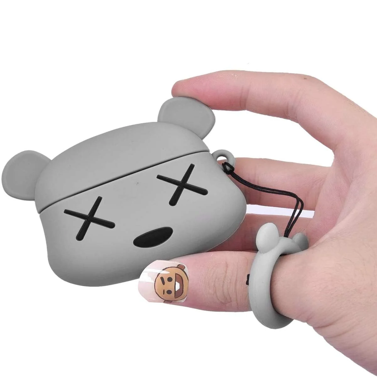 DL3 Mobilak Compatible with AirPods Pro 2/1 Gen Case Soft Silicone Shockproof Cover for Apple iPod Pro 2nd/1st Generation, New 3D Cute Cartoon Creative Fun Case with Keychain Design - Mouse Grey