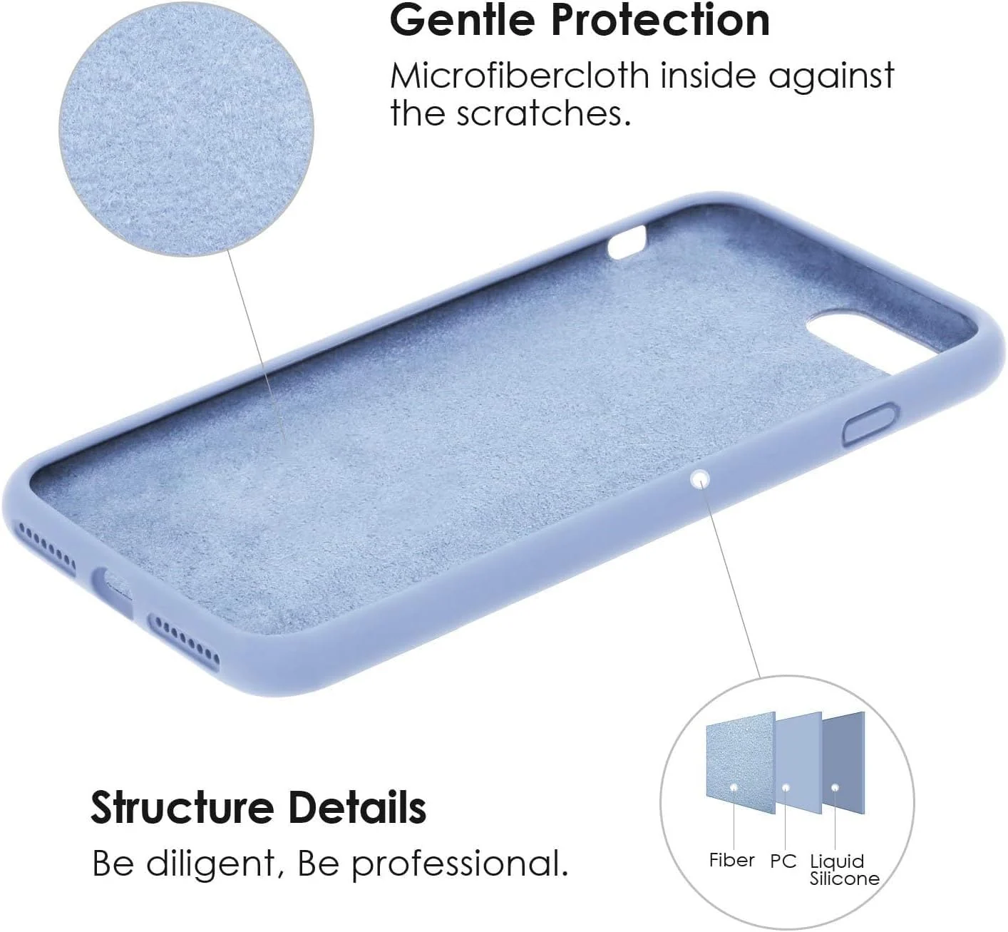 DL3 Mobilak Liquid Silicone Protective Case for iPhone 6 / 6S with Camera Protection and Microfiber Lining - Baby Blue