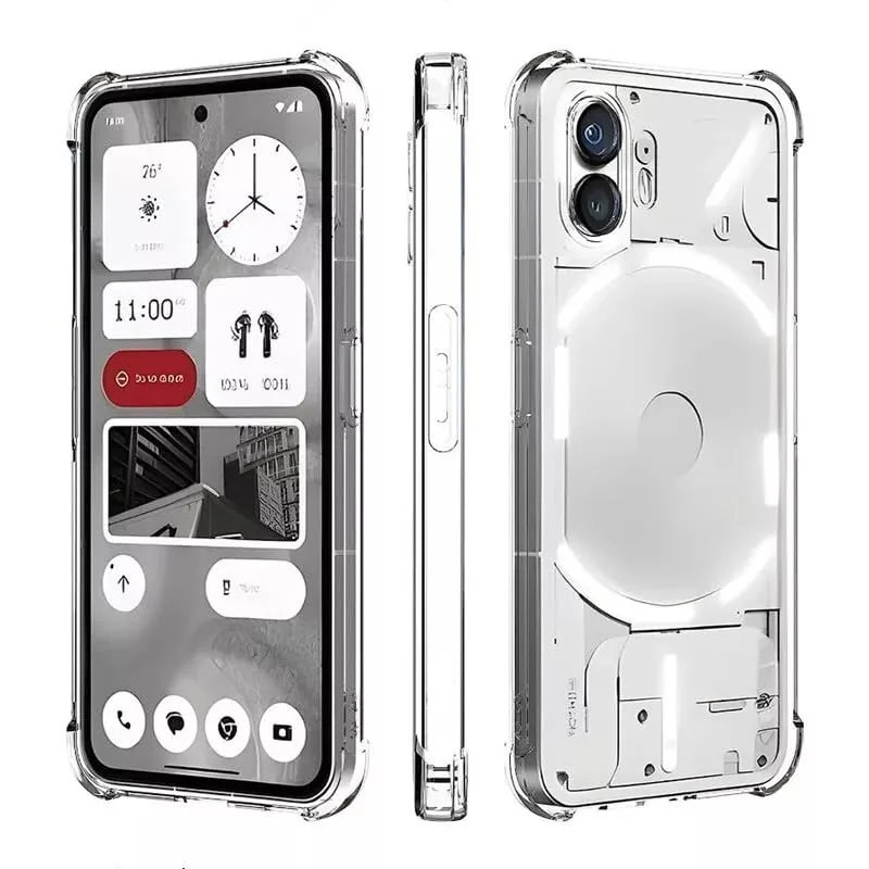 DL3 Mobilak Case Compatible with Nothing Phone 2, Cover Silicone TPU Gorilla Anti-shock Protector Camera Shockproof Corners - Clear