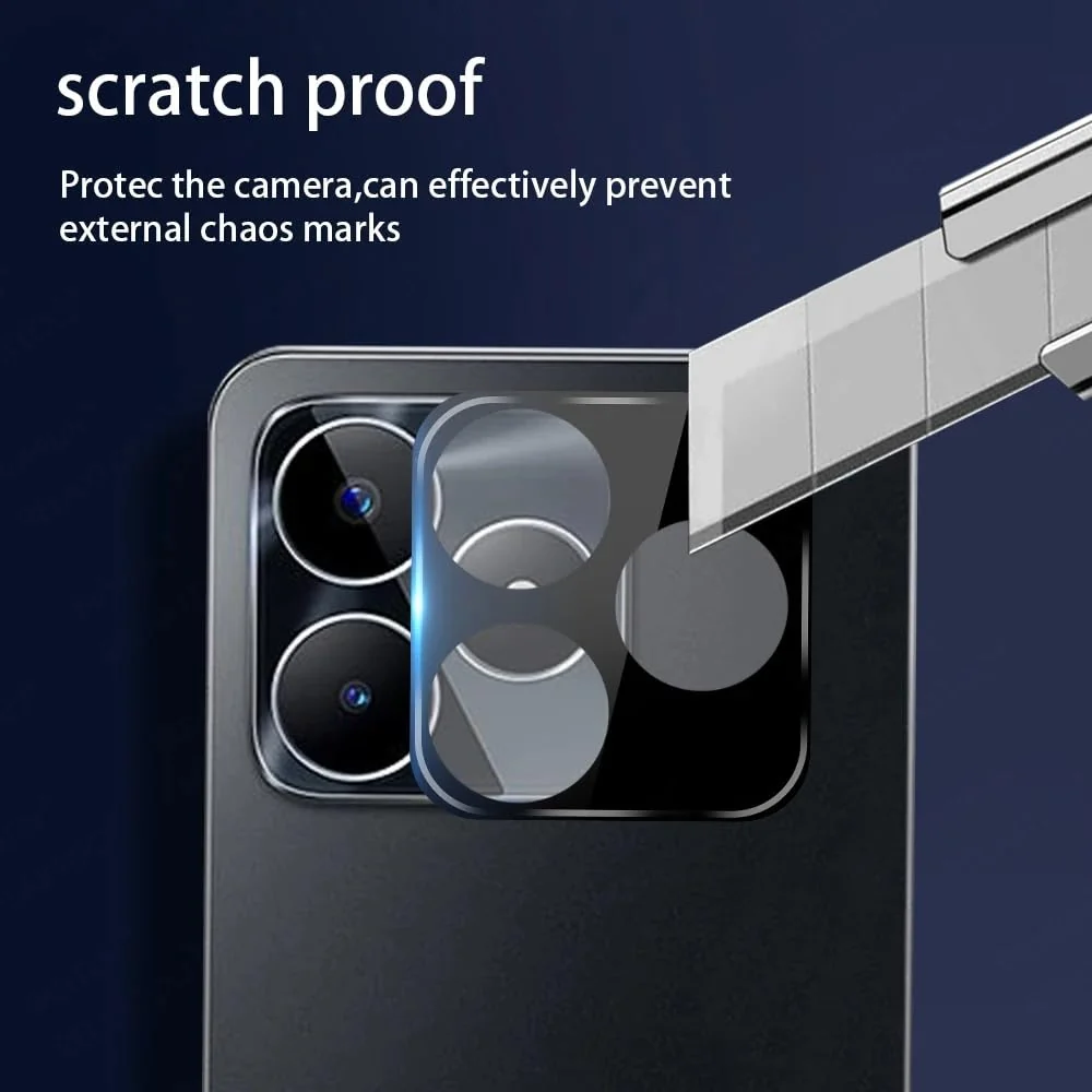 DL3 Mobilak realme C53/realme C51/realme Narzo N53 Camera Lens Protector Tempered Glass Screen Protector HD [Full Coverage][Anti-Scratch] Drop Protection Ultra Clear/Thin Lens Protector Case - Black