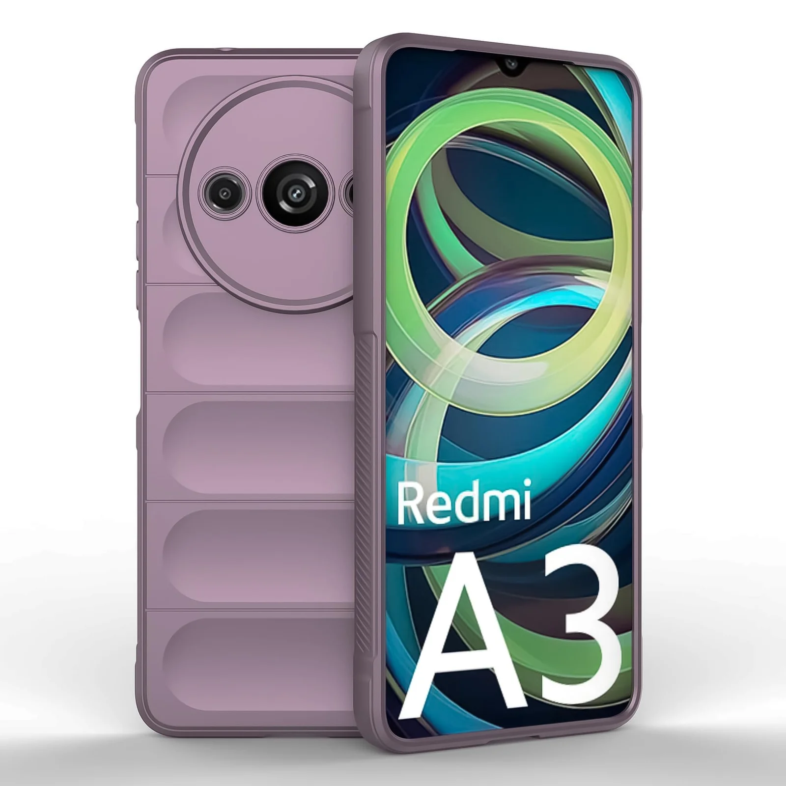 DL3 Mobilak Soft Silicone Protective Case for Xiaomi Redmi A3 with Camera Protection and Shockproof Design - Purple