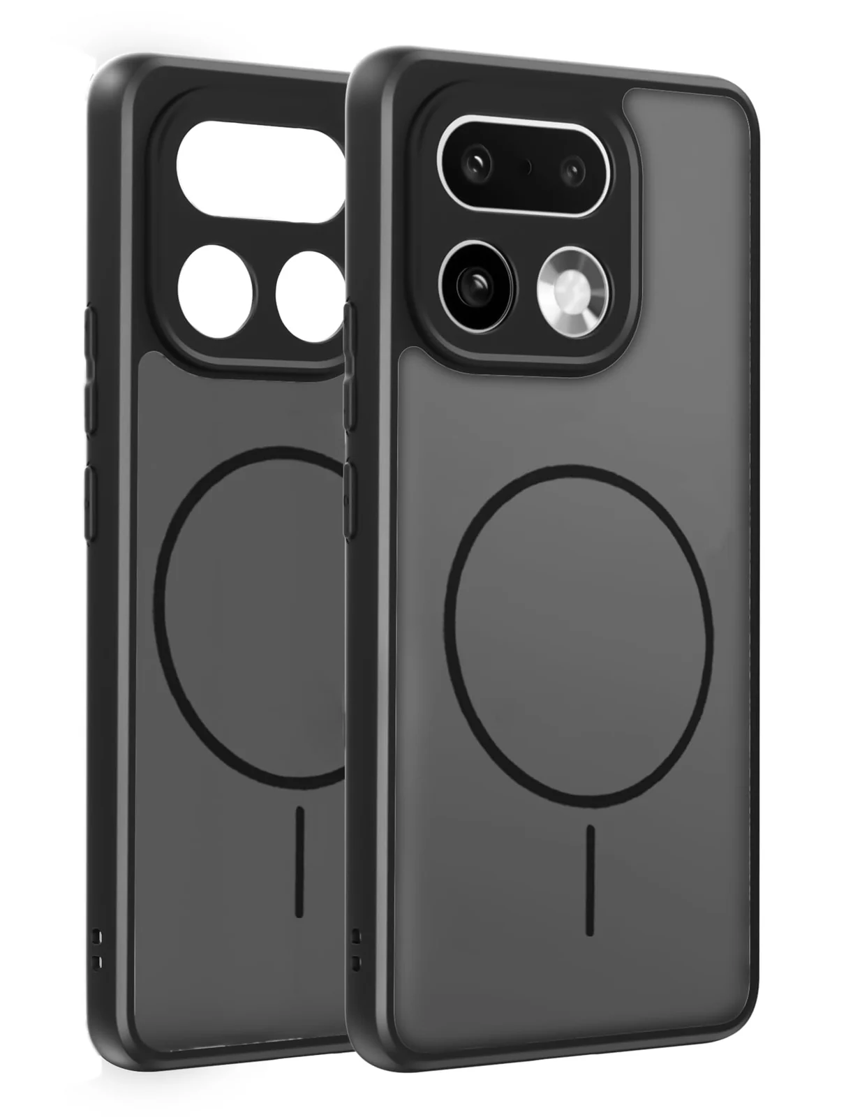DL3 Mobilak Case For OPPO A3 / OPPO A3X Translucent Matte PC Back & Soft TPU Edge, [Not Compatible with MagSafe] Anti-Scratch Shockproof Protective Cover with Full Camera Protection - Black