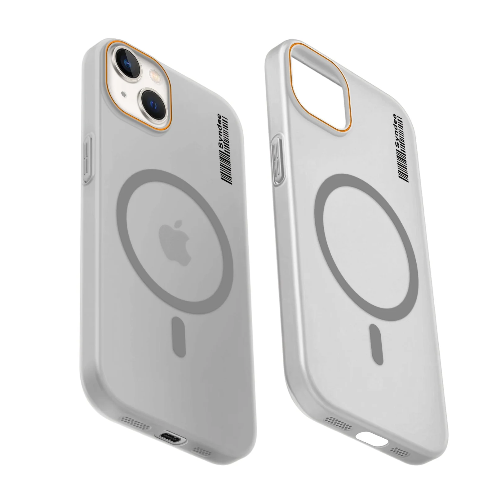 DL3 Mobilak Translucent Matte Case for iPhone 15 6.1 Inch, Compatible with MagSafe accessories, Shock-absorbing protection, Integrated ring holder - Gray