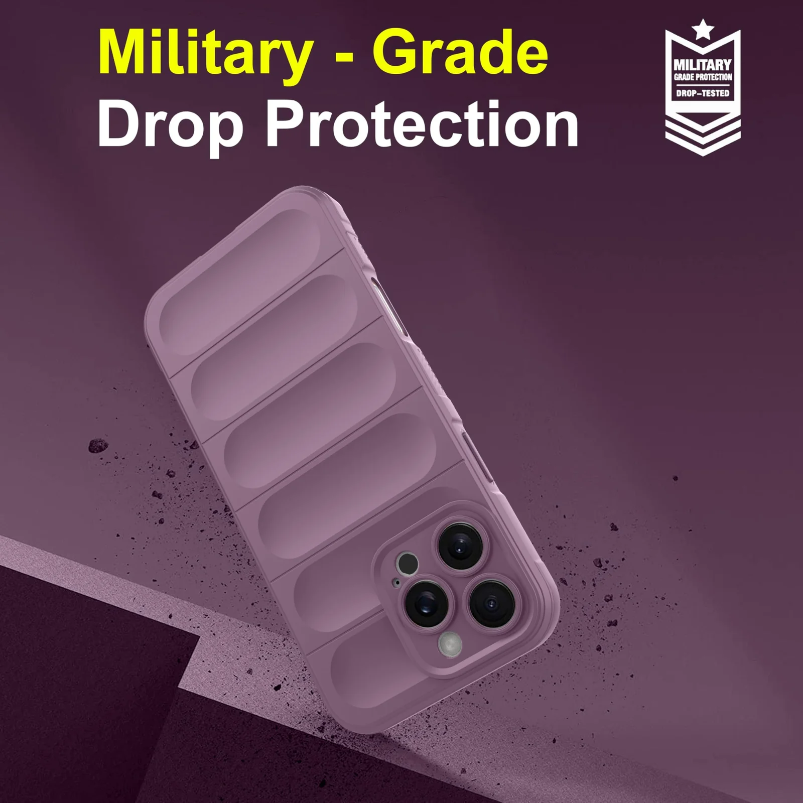 DL3 Mobilak Rugged Protective Case for iPhone 16 Pro Max 6.9-Inch, Camera protection, Shock-absorbing protection, Non-slip grip - Purple
