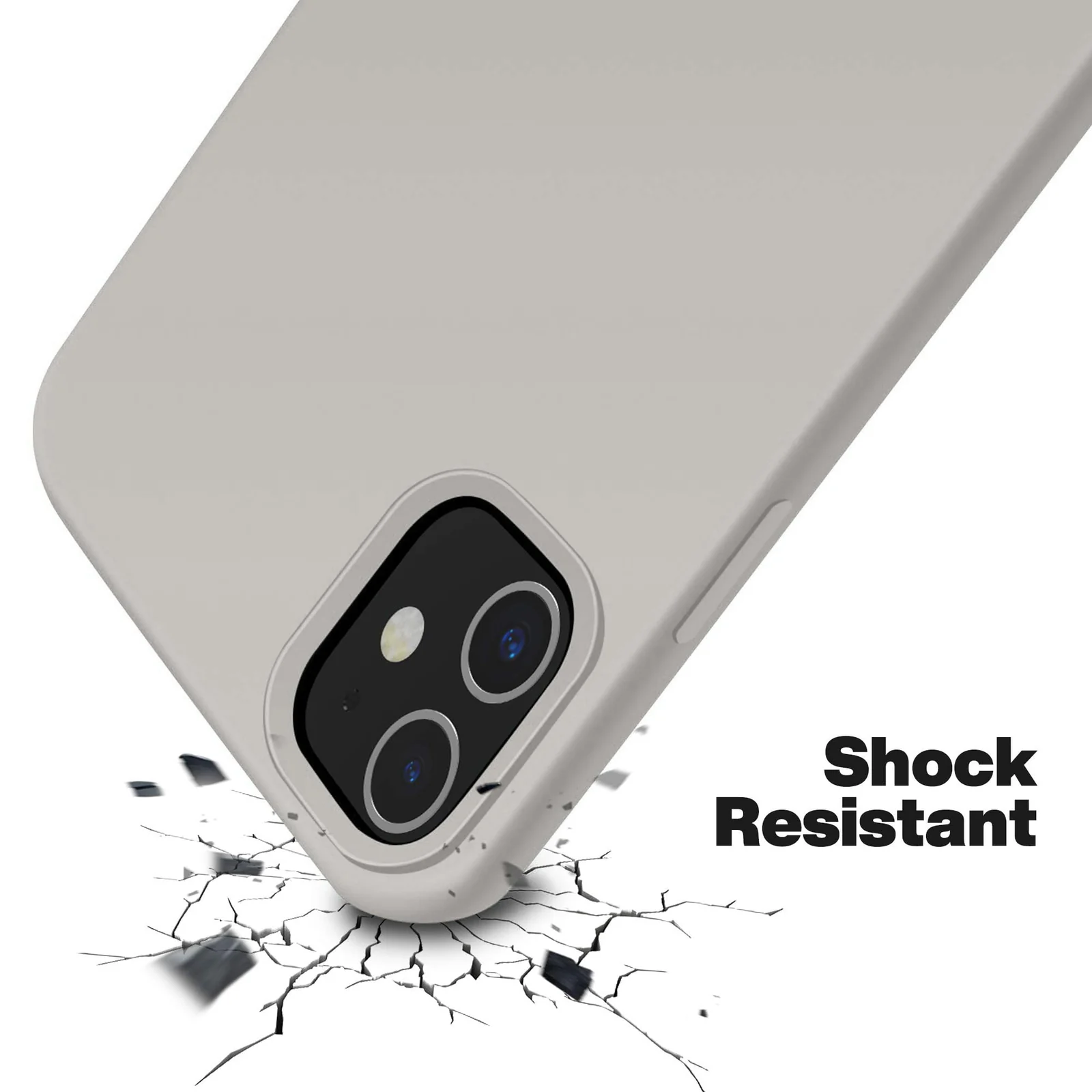 DL3 Mobilak Liquid Silicone Case for iPhone 11 (6.1 Inch), Shock-absorbing protection, Scratch-resistant surface, Soft microfiber lining - Off White 2