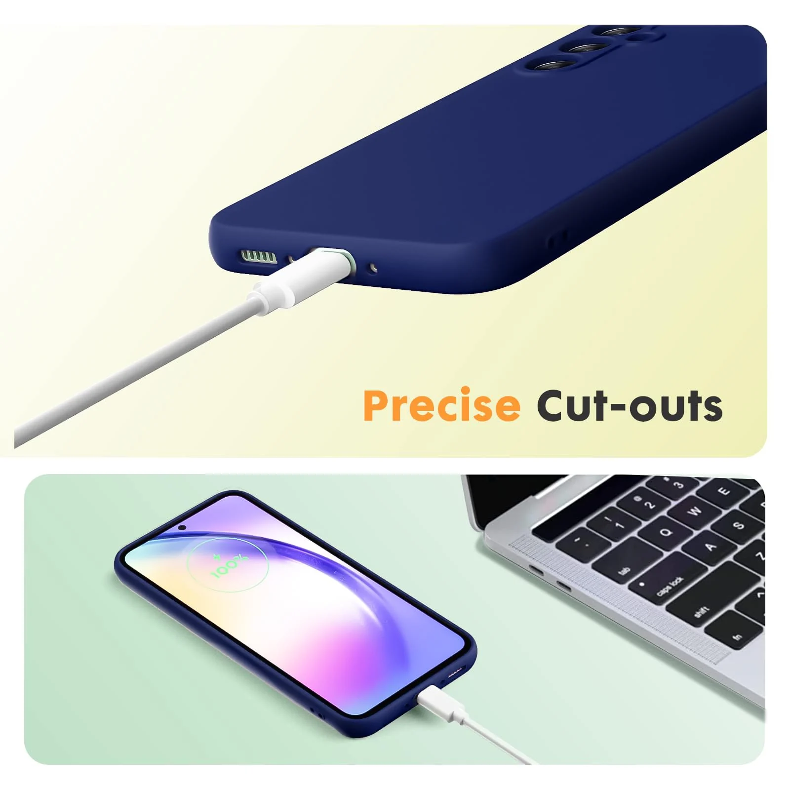 DL3 Mobilak Silicone Protective Case for Samsung Galaxy A54 5G, Shock-absorbing protection, Scratch-resistant surface, Soft microfiber lining - Blue 1