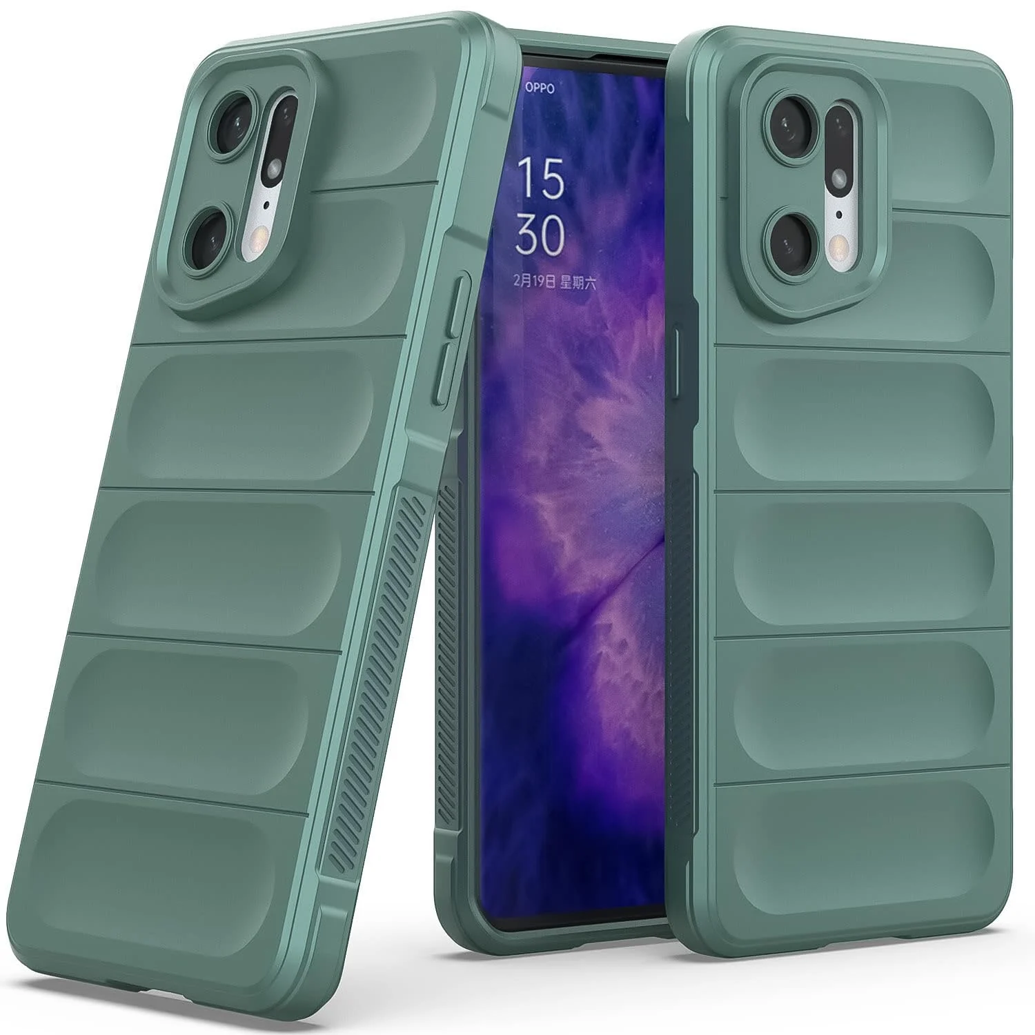 DL3 Mobilak Flexible Silicone and TPU Protective Case with Camera Protection for OPPO Find X5 Pro - Green