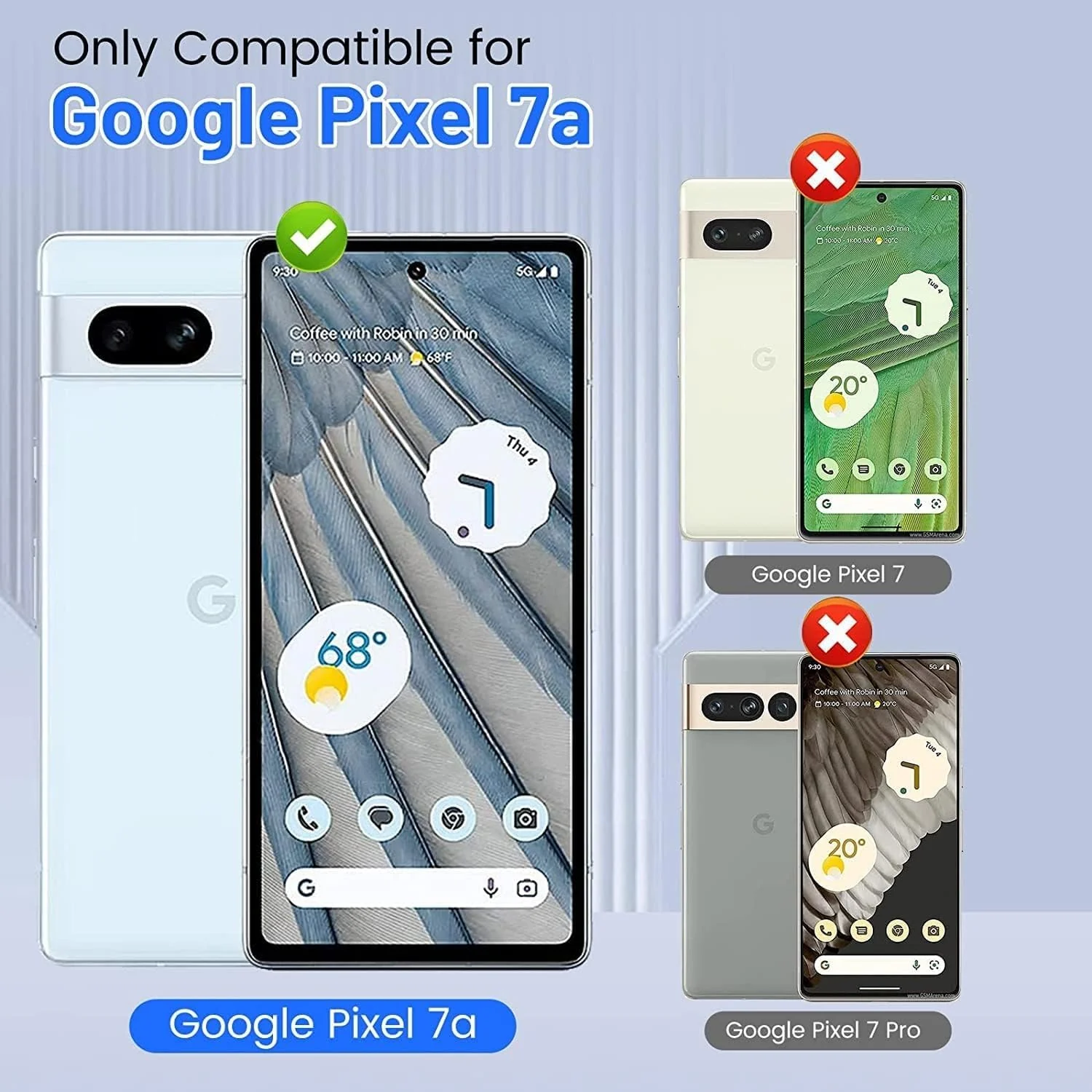 DL3 Mobilak Case Compatible with Google Pixel 7A Case Crystal Soft TPU Gel Case Flexible Silicone Anti-Scratch Camera Protection TPU Cover - Clear