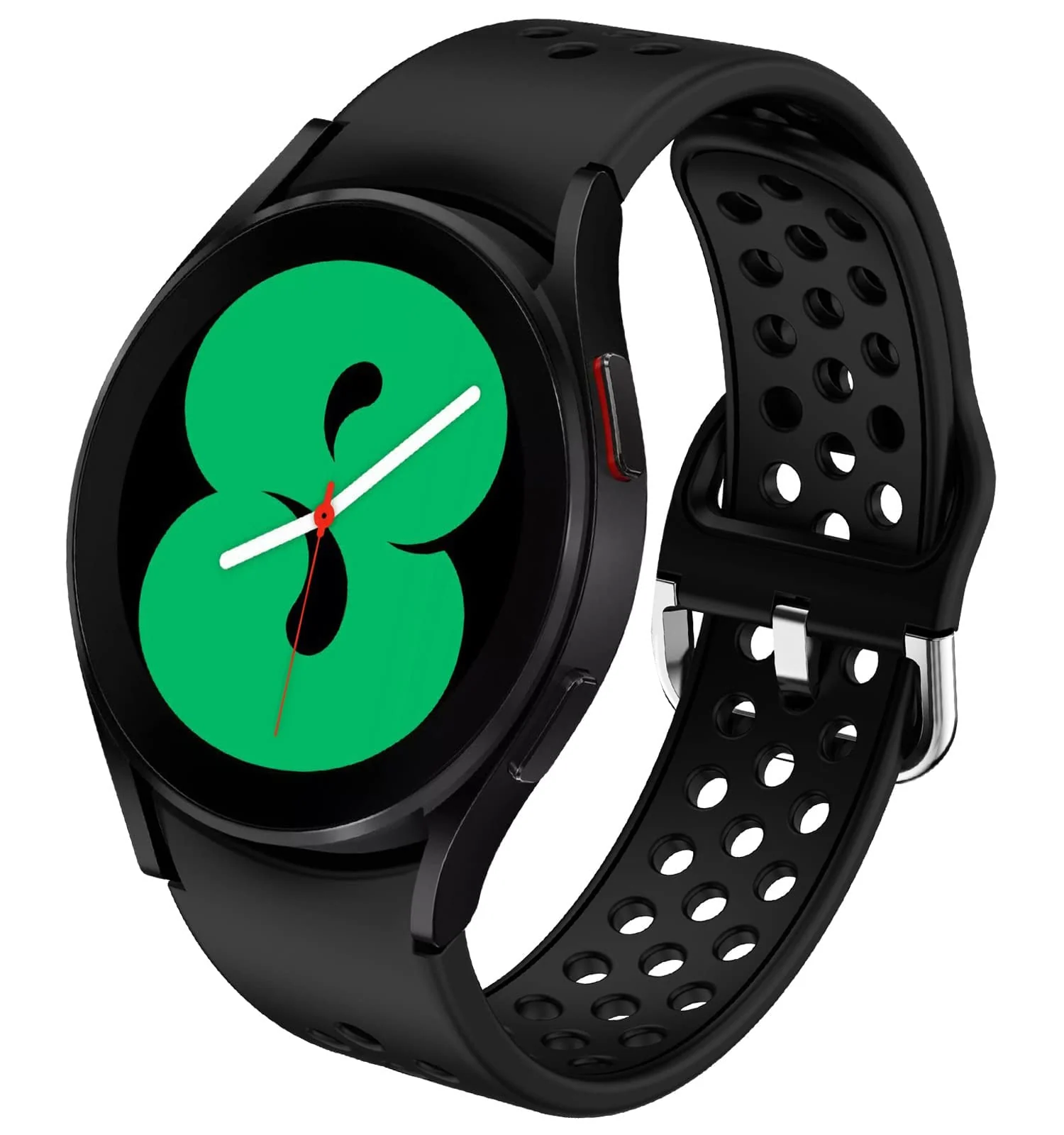 DL3 Mobilak Silicone Sport Band 20MM Strap For Samsung Galaxy Watch 7 6 5 4 40mm 44mm/5 Pro 45mm/S2 classic/active 2 40mm 44mm/Amazfi GTS 2/2e/GTS 3/3 Pro/GTS 4/GTS 2 Mini/3 Mini/4 Mini/Bip3/Bip 3 Pro - Black
