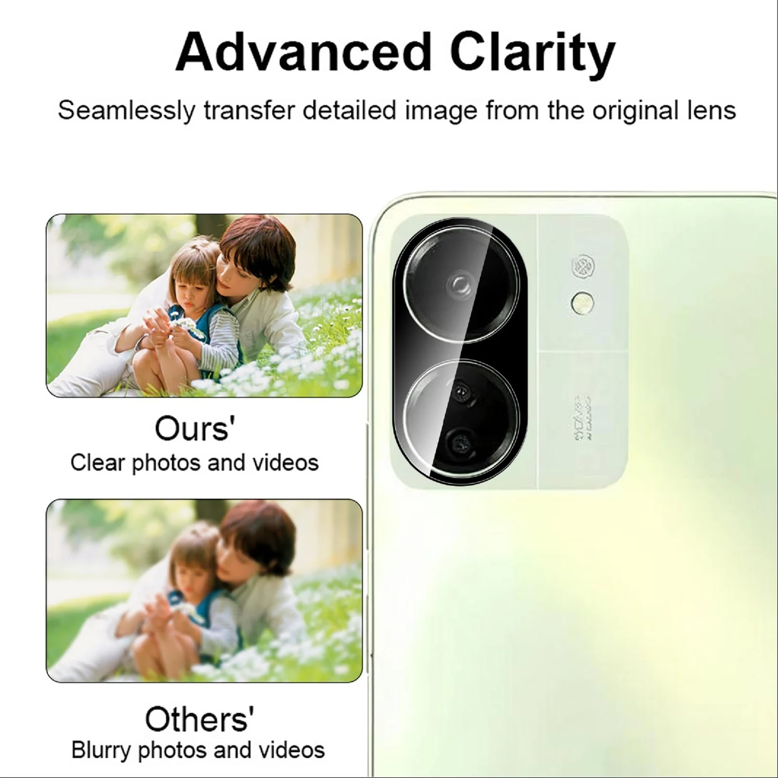 DL3 Mobilak Xiaomi Redmi 13C / Poco C65 Camera Lens Protector Tempered Glass Screen Protector HD [Full Coverage][Anti-Scratch] Drop Protection Ultra Clear/Thin Lens Case - Black