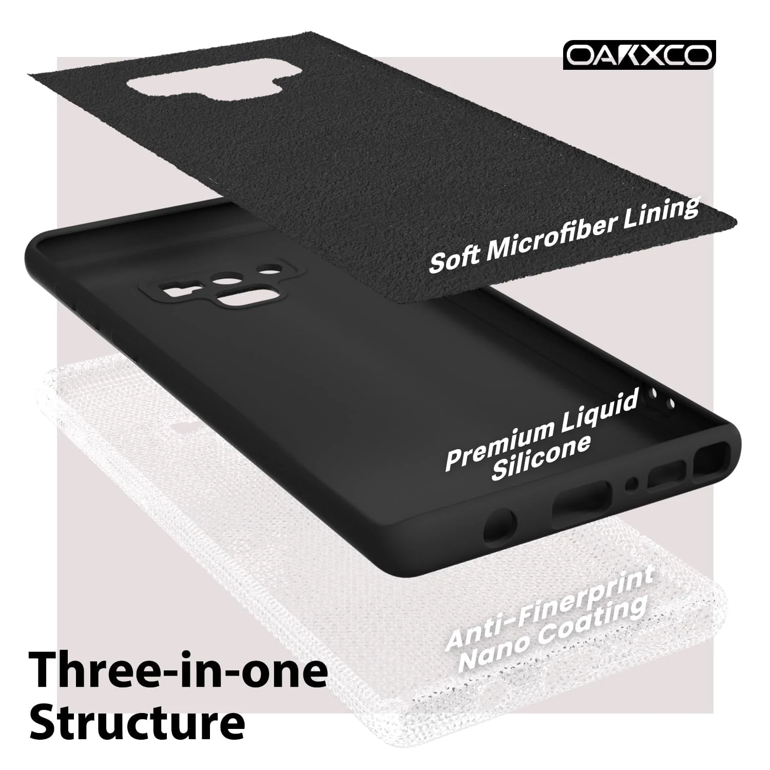 DL3 Mobilak Silicone Protective Case for Samsung Galaxy Note 9, Shock-absorbing protection, Scratch-resistant surface, Soft microfiber lining - Black