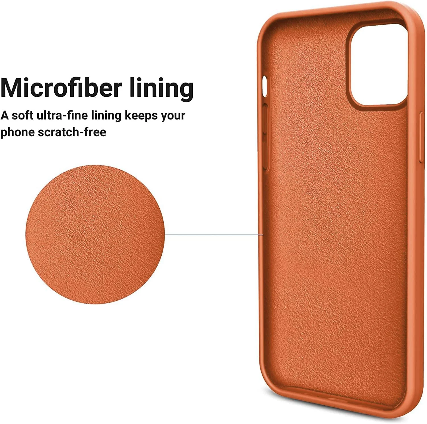 DL3 Mobilak Compatible with iPhone 12 Pro Max (6.7 Inch) Case, Liquid Silicone Case, Full Body Protective Cover, Shockproof, Slim Phone Case, Anti-Scratch Soft Microfiber Lining - Orange