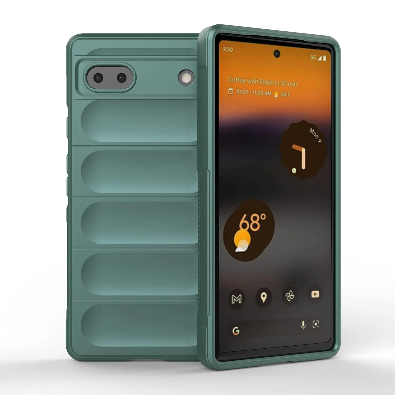 DL3 Mobilak Rugged Protective Case for Google Pixel 6A, Camera protection, Shock-absorbing protection, Non-slip grip - Green