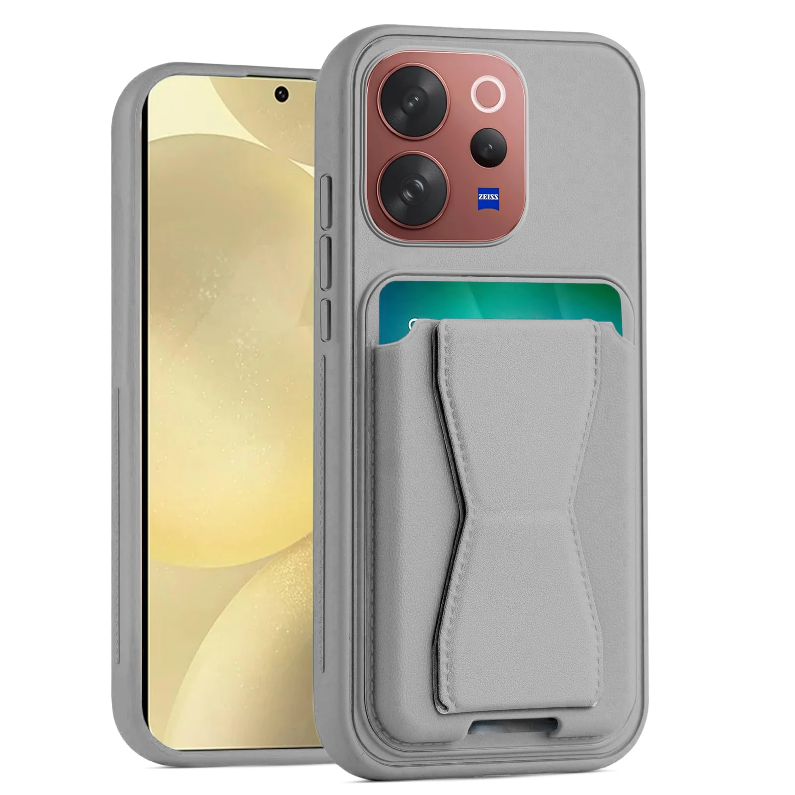 Dl3 Mobilak Leather Wallet Case Compatible with VIVO V70 5G/VIVO V70 Elite 5G, Leather Back Cover With TPU Frame, Shockproof Protective Phone Case with Card Holder Stand - Brown