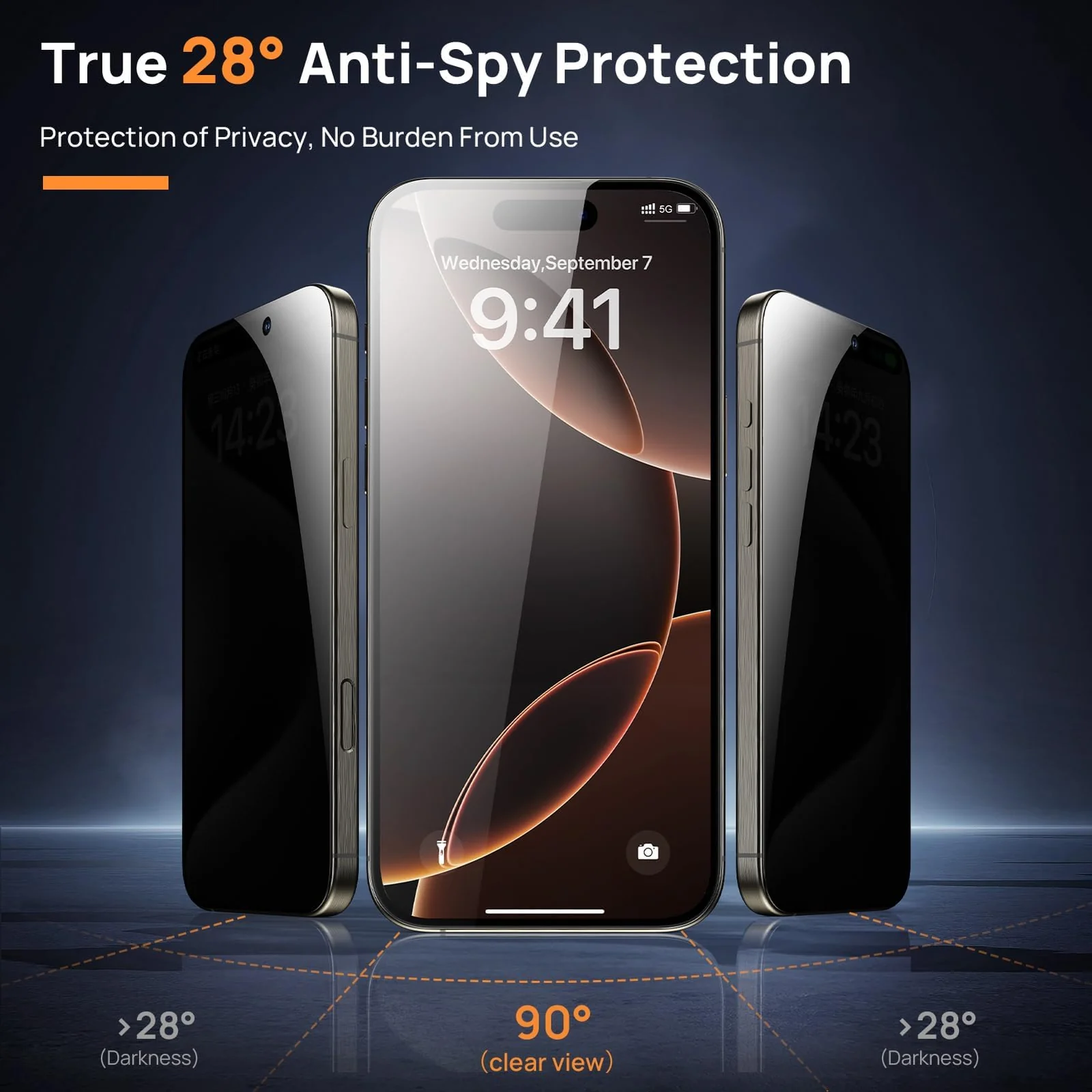 DL3 Mobilak Screen Protector for iPhone 16 Pro Max 6.9-Inch, 9H Hardness Tempered Glass Film [Anti-Scratch] [No Bubbles] Anti-Spy Full Coverage Screen Protector for iPhone 16 Pro Max - Privacy