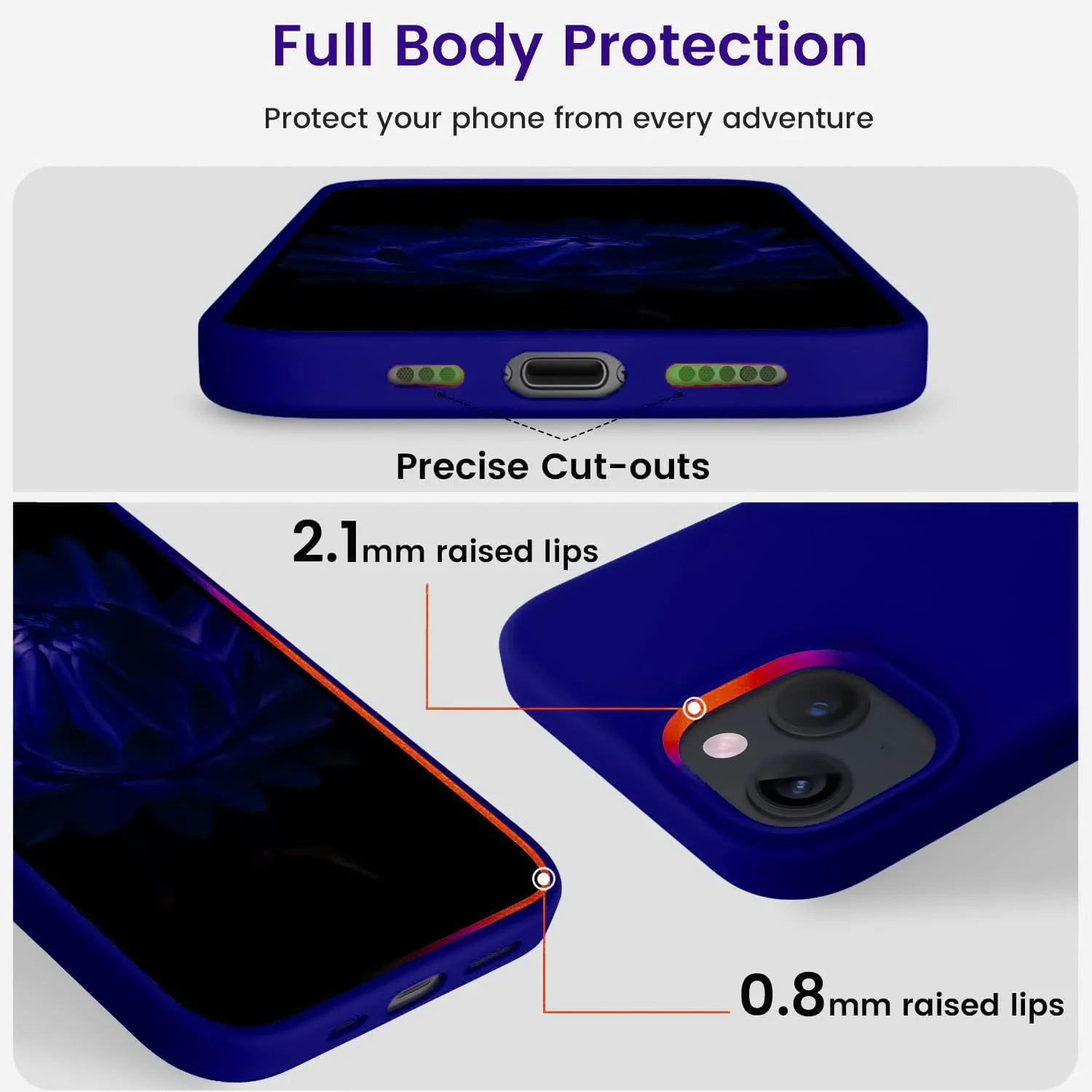 DL3 Mobilak Compatible with iPhone 13 / iPhone 14 (6.1 Inch) Case, Liquid Silicone Case, Full Body Protective Cover, Shockproof, Slim Phone Case, Anti-Scratch Soft Microfiber Lining - Pepsi