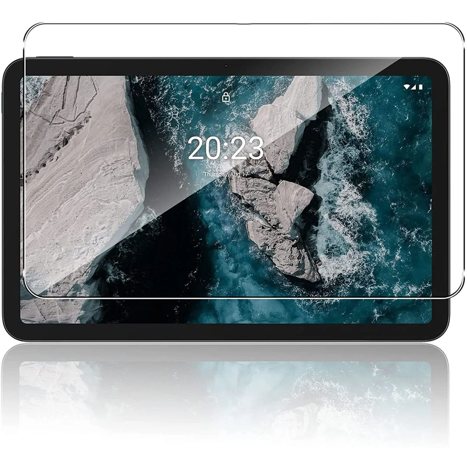 "DL3 Mobilak Silicone Tablet Case for Nokia T20 10.4"", Shock-absorbing protection - Case Clear With Glass Screen" - Clear
