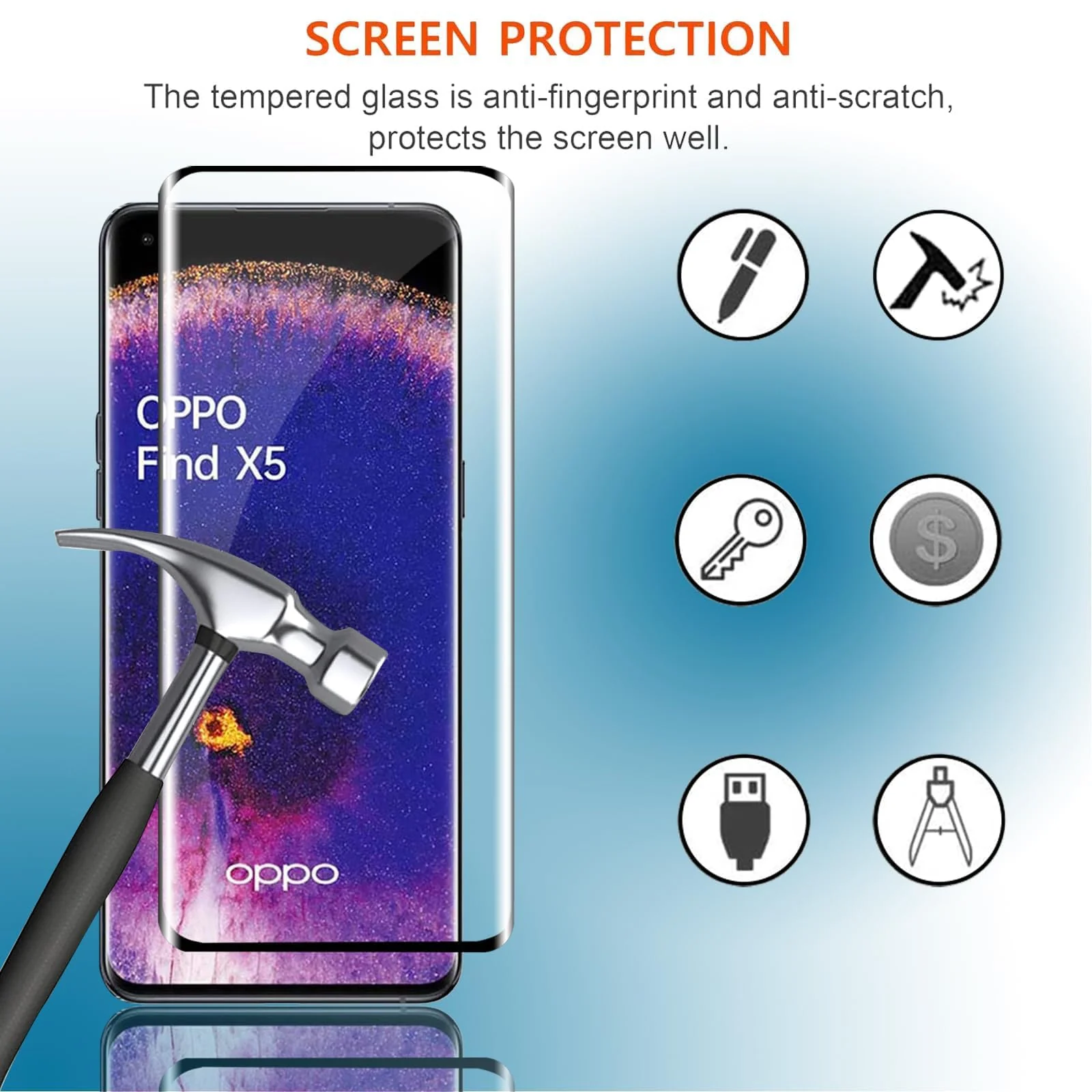 DL3 Mobilak Screen Protector for OPPO Find X5 5G, Tempered Glass Screen Saver Premium HD Protective, Scratch Resistant, NO-Bubble, 9H Hardness, Full Coverage Film For OPPO Find X5 5G - Clear