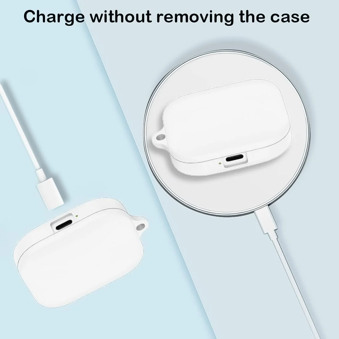 DL3 Mobilak Compatible with Xiaomi Redmi Buds 5 Case Cover, Soft Silicone Shockproof Protective Skin Case for Xiaomi Redmi Buds 5 Wireless Earbuds with Carabiner - White