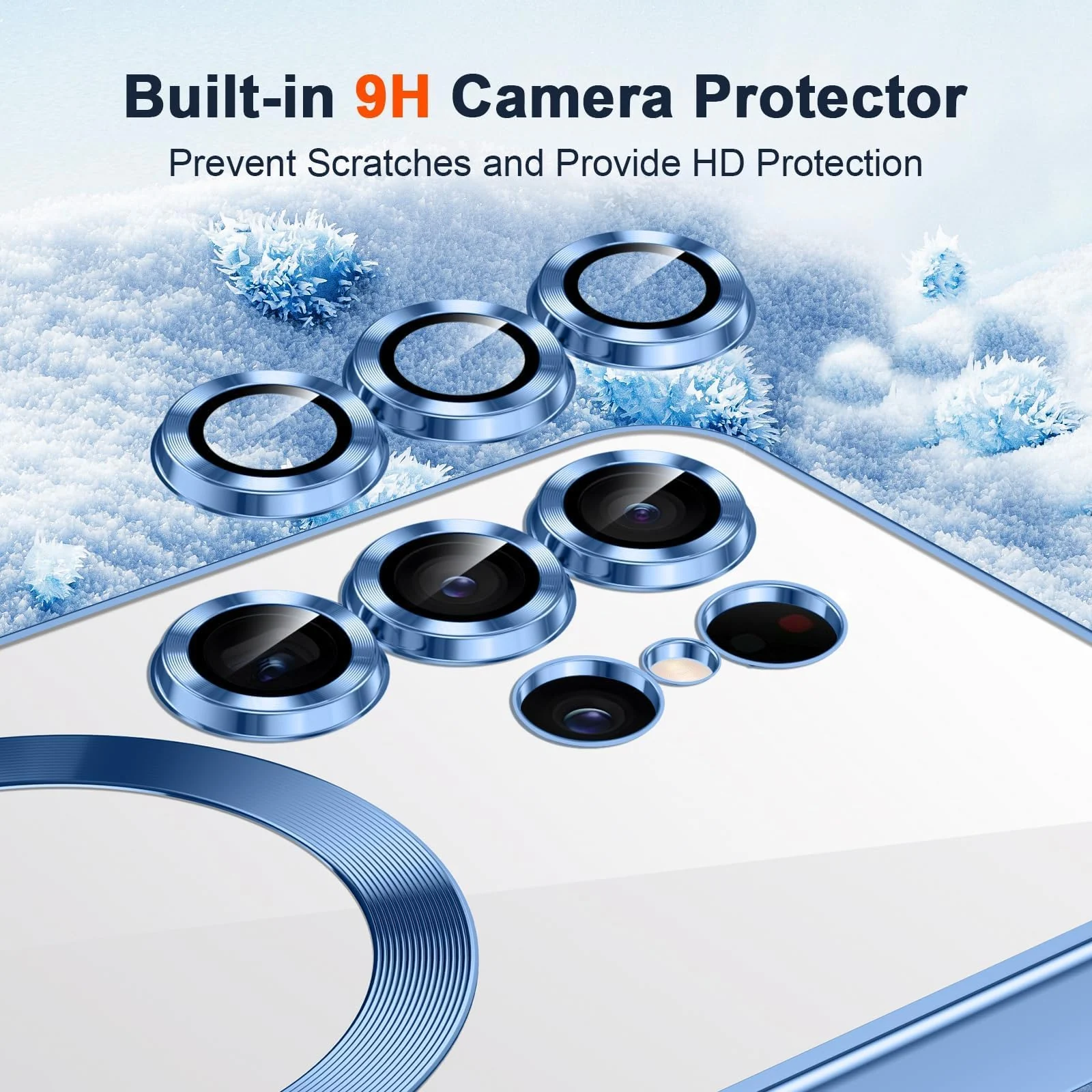 DL3 Mobilak Clear MagSafe-Compatible Magnetic Case for Samsung Galaxy S25 Ultra with Camera Protection and Magnetic Car-Mount Support - Sierra Blue