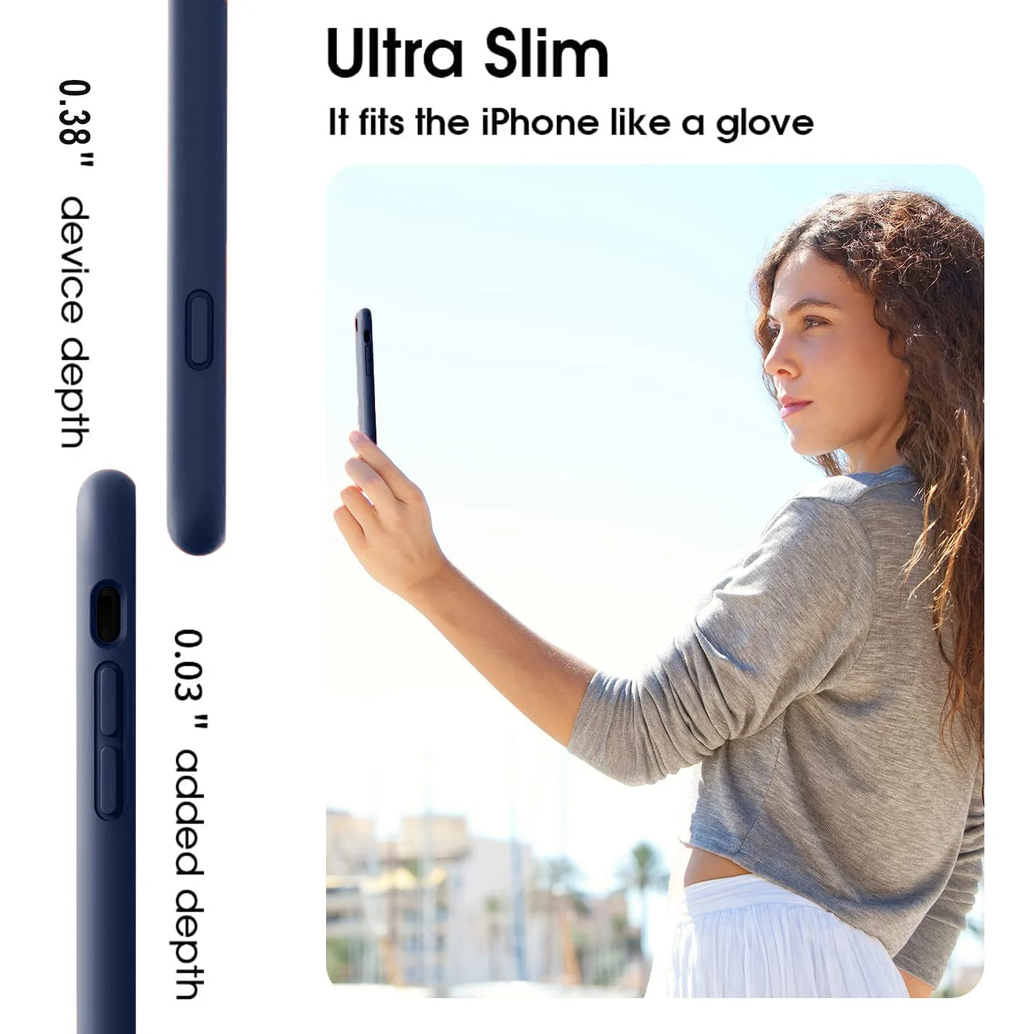 DL3 Mobilak Compatible with iPhone 7 Plus/iPhone 8 Plus Case, Liquid Silicone Case, Full Body Protective Cover, Shockproof, Slim Phone Case, Anti-Scratch Soft Microfiber Lining - Storm Blue