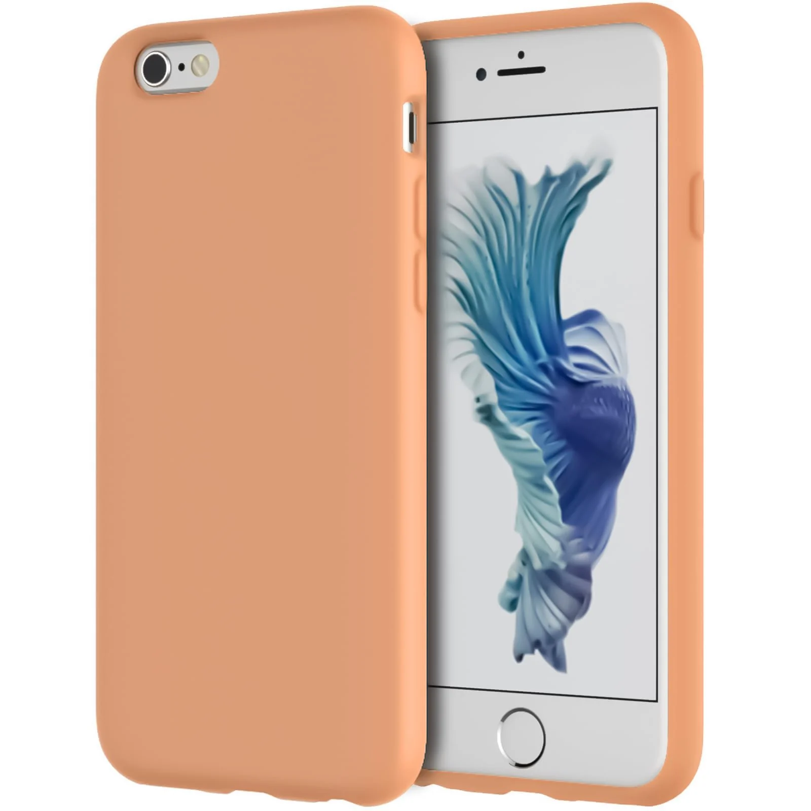 DL3 Mobilak Liquid Silicone Case for iPhone 6 / 6S, Shock-absorbing protection, Scratch-resistant surface, Soft microfiber lining - Orange