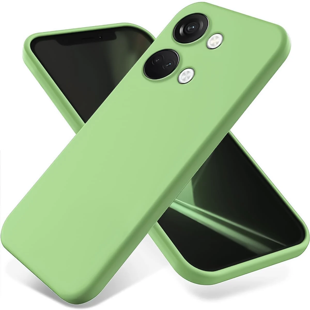 DL3 Mobilak Soft Silicone Protective Case for OnePlus Nord 3 with Microfiber Lining and Shockproof Design - Light Green