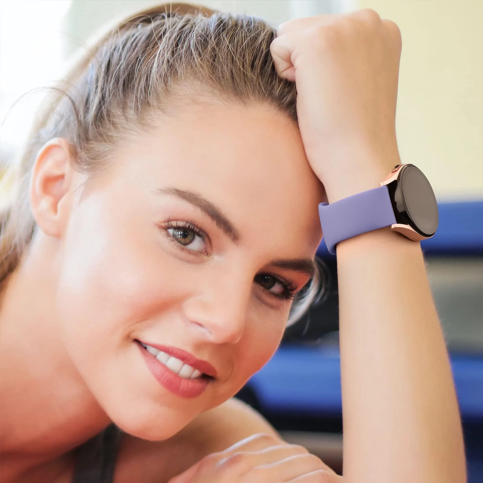DL3 Mobilak Straps Compatible with Xiaomi Redmi Watch 5 Active/Redmi Watch 5 Lite Bracelets for Men Women, 22mm Soft Silicone Strap, Waterproof Adjustable Band Sports Replacement - Lavender