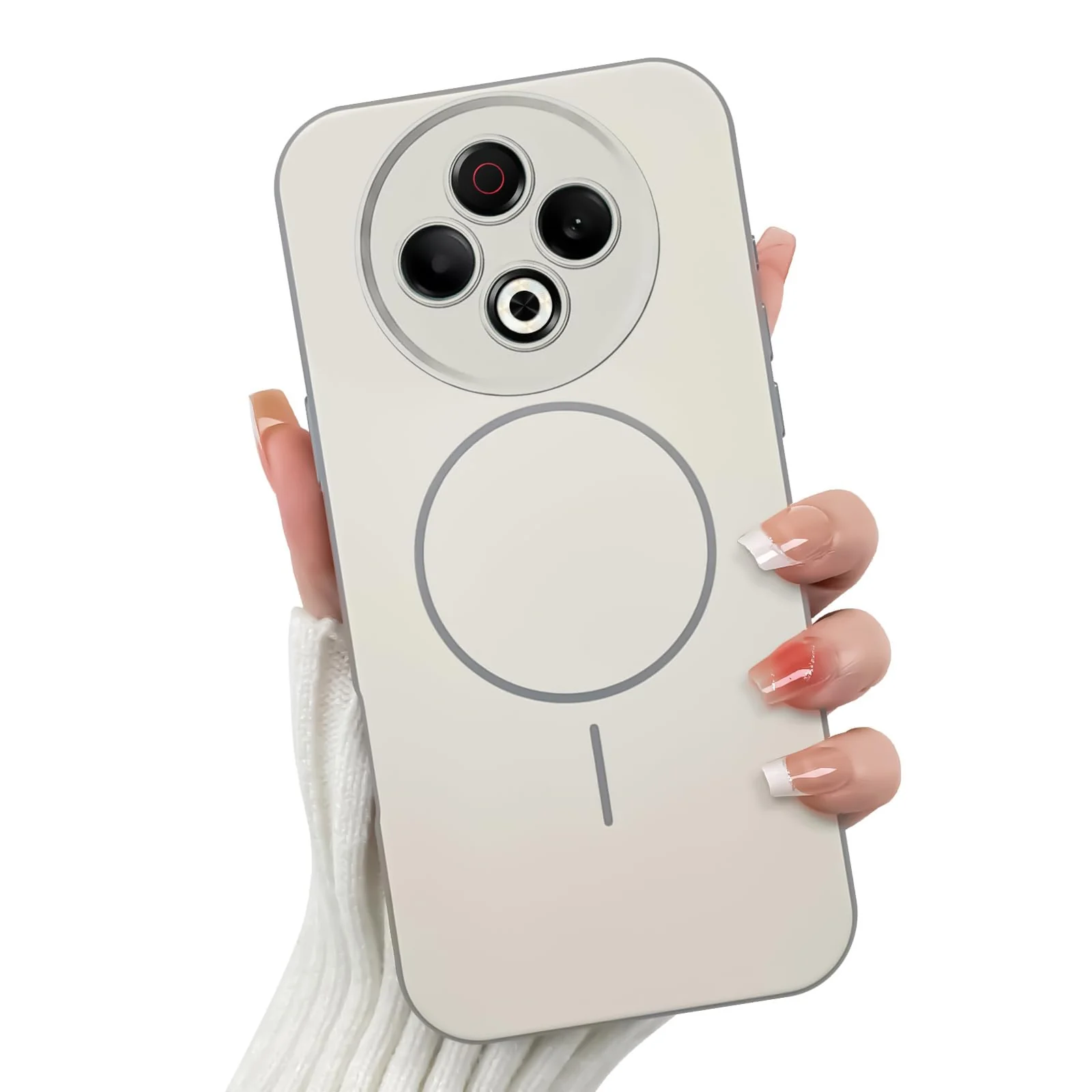 DL3 Mobilak Case For Tecno Spark 30 Slim Design [Not Compatible with MagSafe] Soft Silicone Case Flexible TPU Anti-Scratch Protective Cover with Full Camera Protection - Off-White
