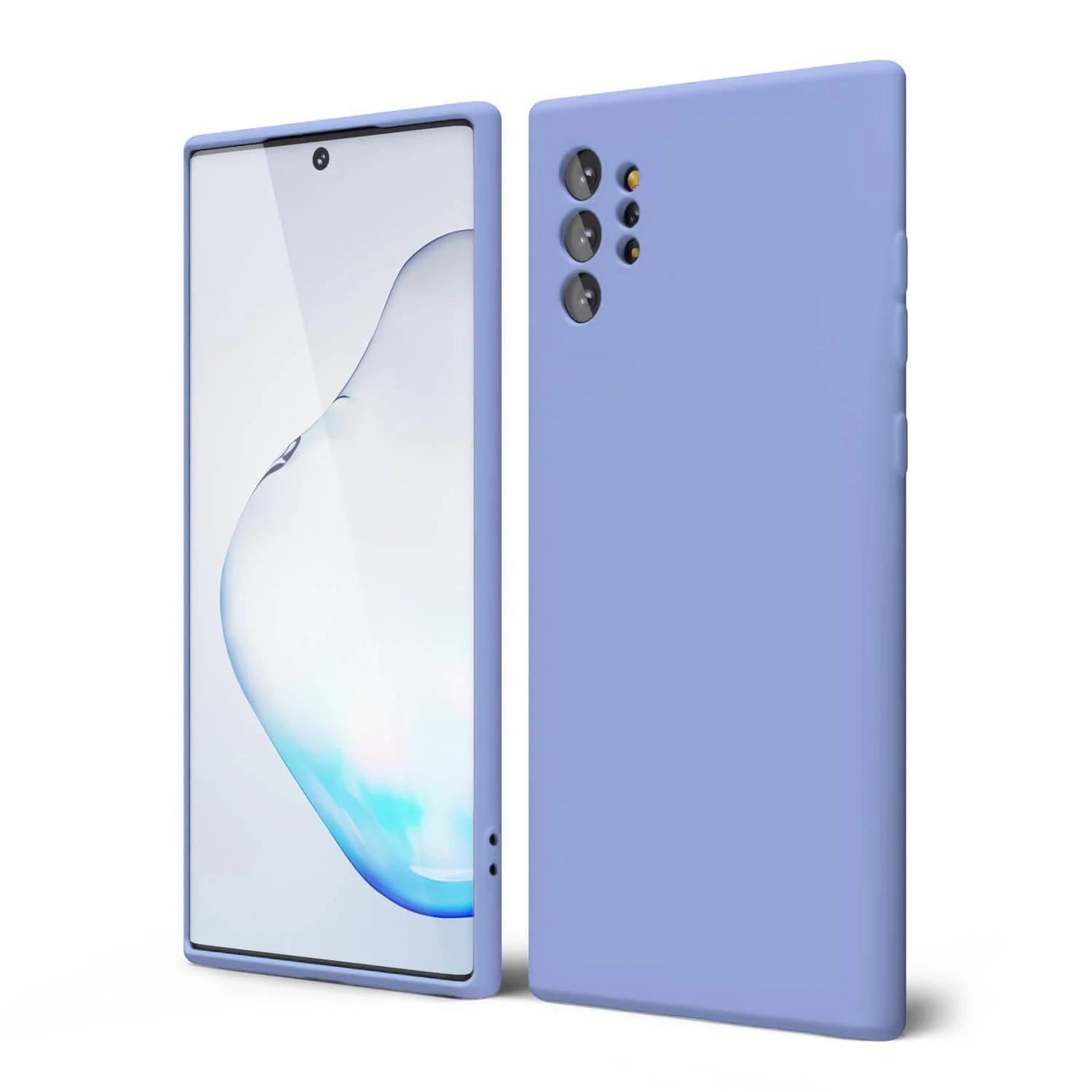 DL3 Mobilak Liquid Silicone Protective Case for Samsung Galaxy Note10 Plus with Microfiber Lining and Shockproof Design - Baby Blue