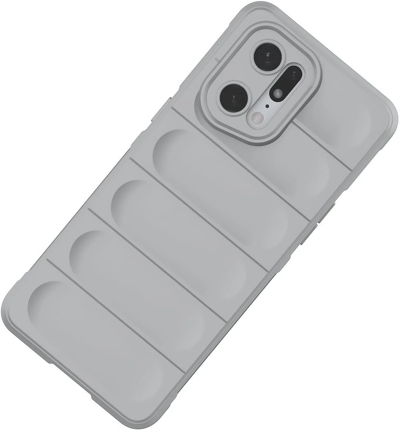 DL3 Mobilak Silicone Case for OPPO Find X5 Heavy Duty Protective [Slim Fit] Shockproof Soft Flexible Protective Design Shock-Absorption TPU Cover With Camera Protection - Gray