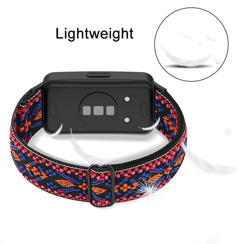 DL3 Mobilak Elastic Straps Compatible with Huawei Watch Fit Men Women, Adjustable Stretchy Bracelets Sport Nylon Replacement Bracelet for Huawei Watch Fit - Black