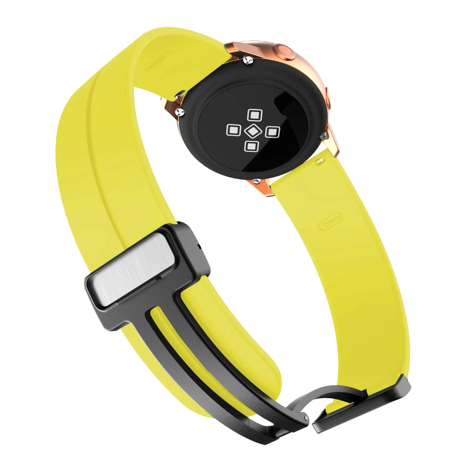 DL3 Mobilak 22MM Silicone Band Magnetic Clasp Strap For Xiaomi Redmi Watch 5 Active/5 Lite/Samsung Galaxy Watch 46mm/Watch 3 45mm/Gear S3/Huawei watch (GT6 GT5 GT4 GT3 GT2 GT 46MM)/GT6 Pro/Amazfit GTR4 - Yellow