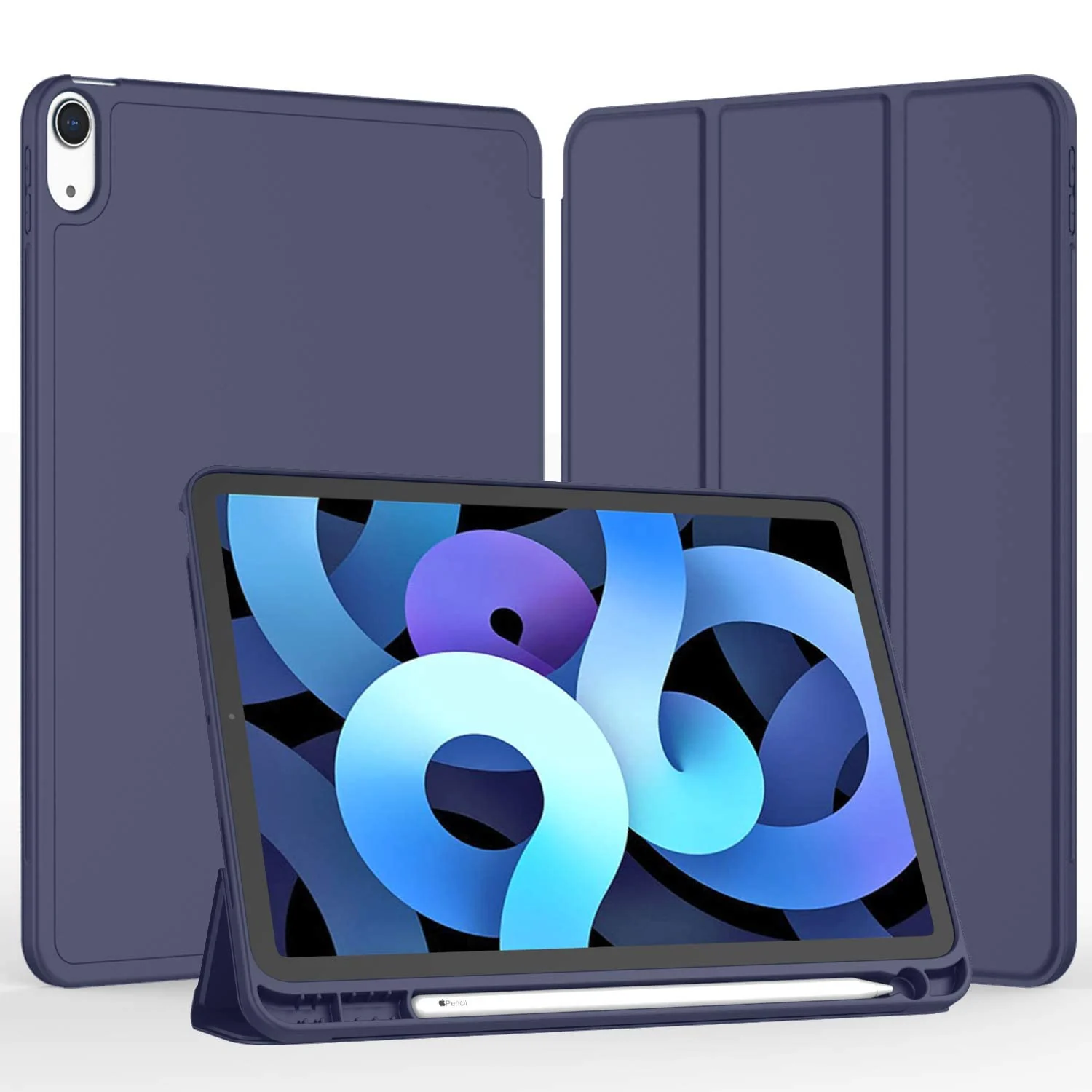 DL3 Mobilak iPad Air 11-Inch M2 (2024), iPad Air 5/4 (2022/2020 5th/4th 10.9-Inch) Case with Pencil Holder Full Body Protection + Charging Support Compatible with Apple Pencil (2nd generation) and - Blue