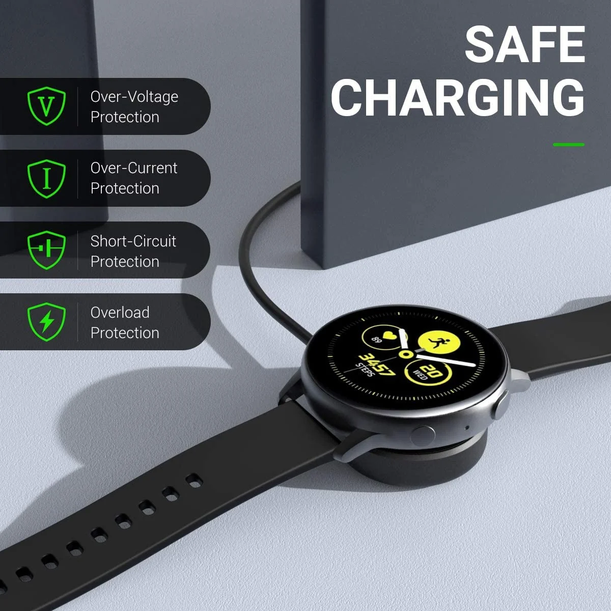 DL3 Mobilak Charger Compatible with Samsung Galaxy Watch 7/Ultra/FE/6/6 Classic/5/5 Pro/4/4 Classic/3/Active 2/Active, Magnetic Charging Dock with 1M USB-C Charging Cable - USB-C