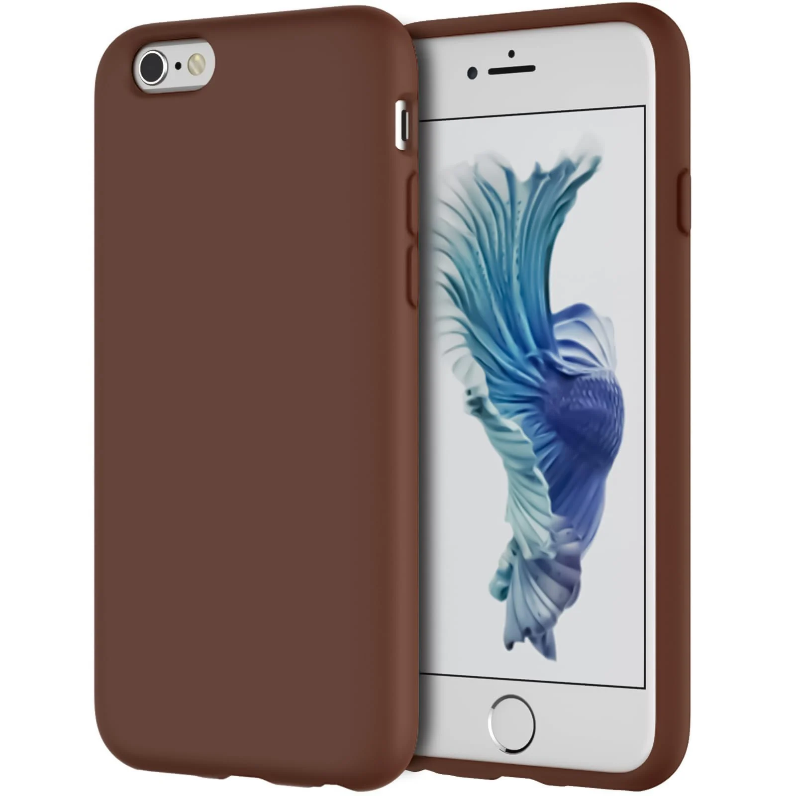 DL3 Mobilak Liquid Silicone Protective Case with Soft Microfiber Lining for iPhone 6 / 6S - Brown