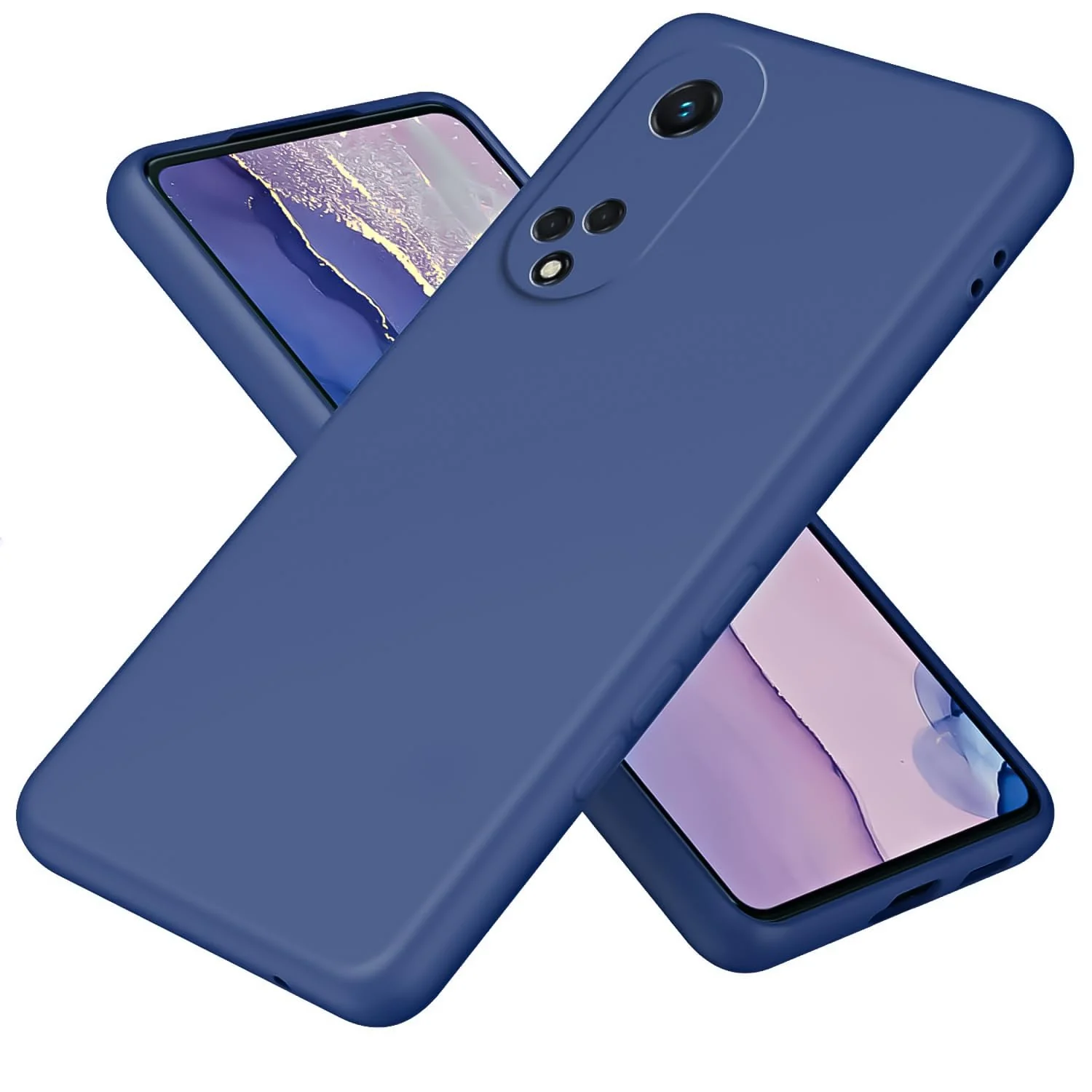 DL3 Mobilak Liquid Silicone Protective Case for OPPO Reno 8T 5G / OPPO A1 Pro with Microfiber Lining and Shockproof Design - Blue