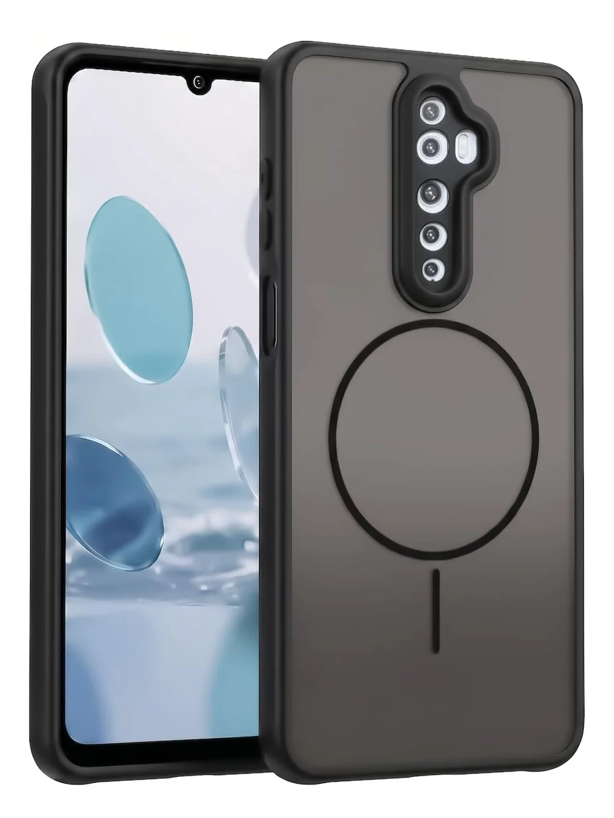 Dl3 Mobilak Case For OPPO A3 / OPPO A3X Translucent Matte PC Back & Soft TPU Edge, [Not Compatible with MagSafe] Anti-Scratch Shockproof Protective Cover with Full Camera Protection - Black