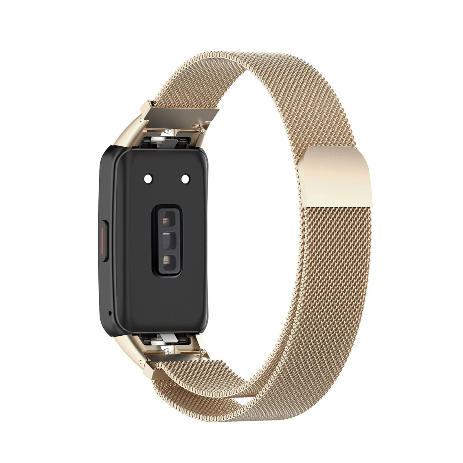 DL3 Mobilak Strap for Honor Band 6/Huawei Band 6/Huawei Band 6 Pro, Metal Woven Stainless Steel Magnetic Replacement Strap, Classic Adjustable Watch Strap For Honor Band 6 Bracelets - Champagne