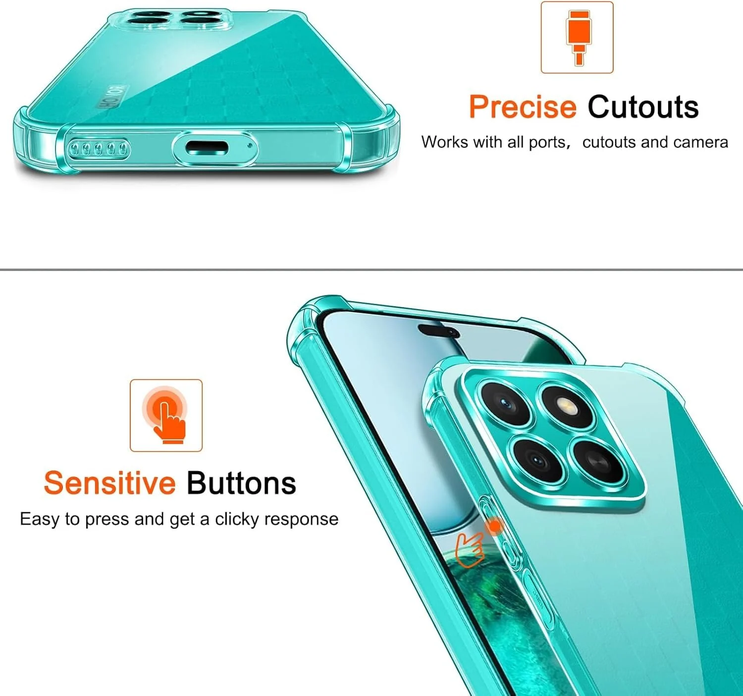 DL3 Mobilak Clear TPU Case for Honor X8C, Camera protection, Shock-absorbing protection, Scratch-resistant surface - Clear