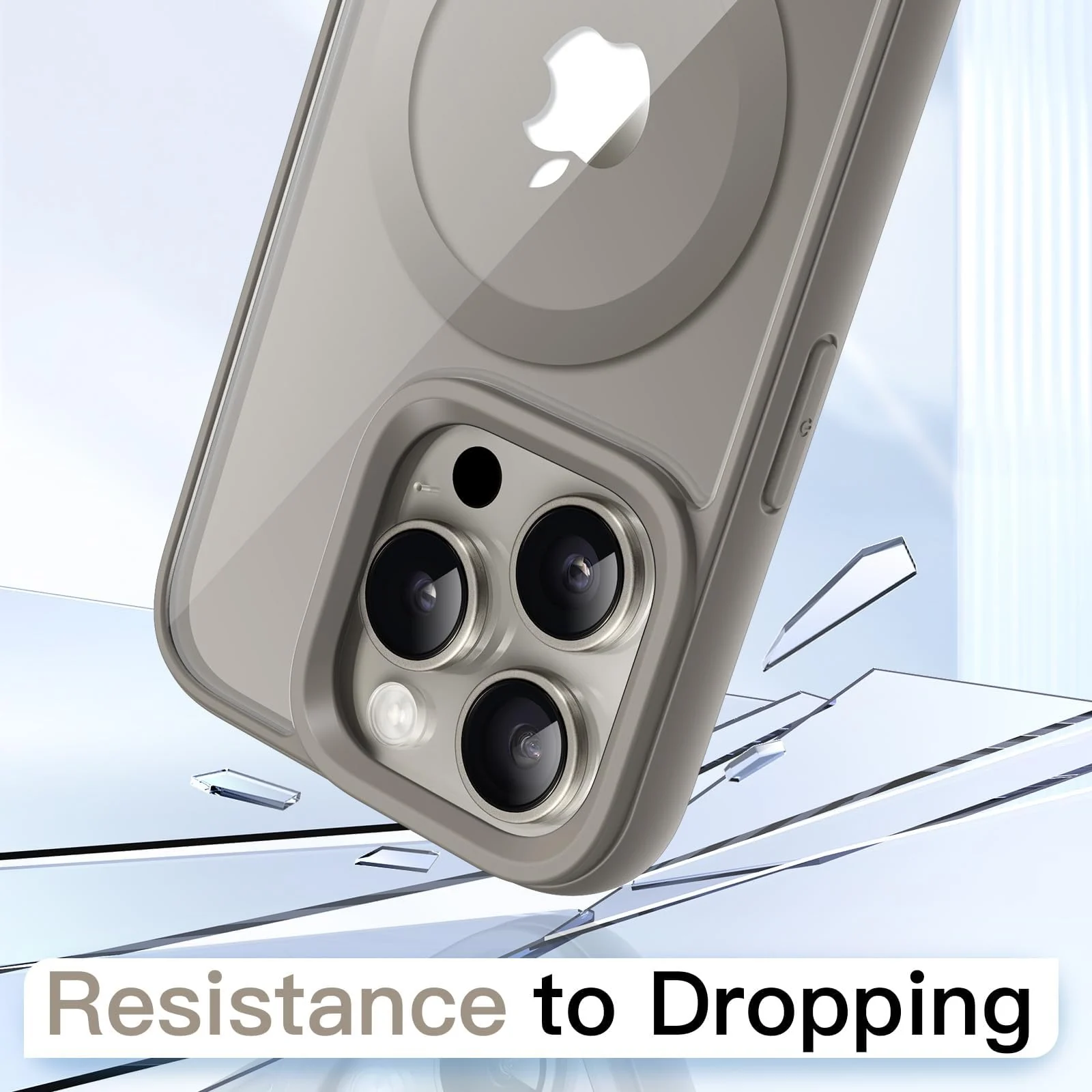 DL3 Mobilak Case Magnetic Crystal Clear for iPhone 13 Pro (6.1 Inch) Case, [Compatible with MagSafe] Slim Phone Case Thin Cover - Titanium