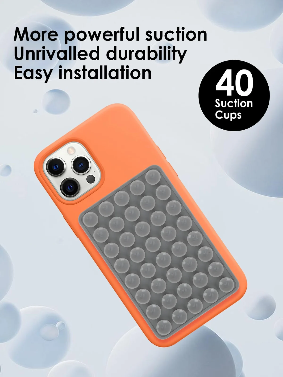 DL3 Mobilak Silicone Suction Cup Phone Mount for iPhone and Android, Double-sided suction design, Hands-free phone support, Strong suction grip - gray