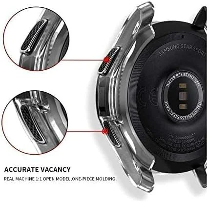 DL3 Mobilak Case Compatible with samsung galaxy 46mm Gear S3 Case All-Around Screen Protector Watch Soft TPU Shockproof Cover Slim Guard Thin Bumper Shell Protector - Clear