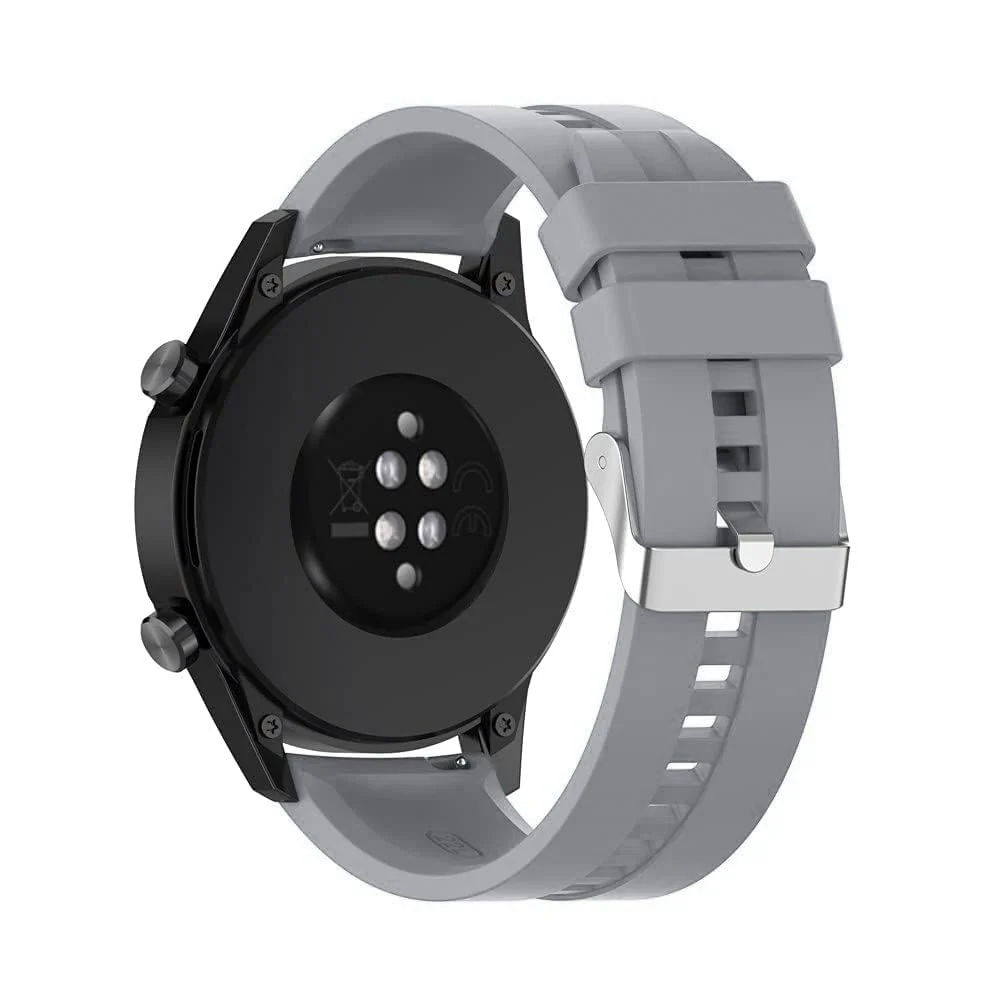 DL3 Mobilak Silicone Band 20MM For Samsung Gear Sport/Watch 6/5/4 40mm 44mm/Watch 6 Classic 43mm 47mm/ 5 Pro 45mm/S2 classic/Active 2 40mm 44mm/Amazfit GTS/2/2e/GTS3/3 Pro/GTS4/2 Mini/3 Mini/4Mini - Gray
