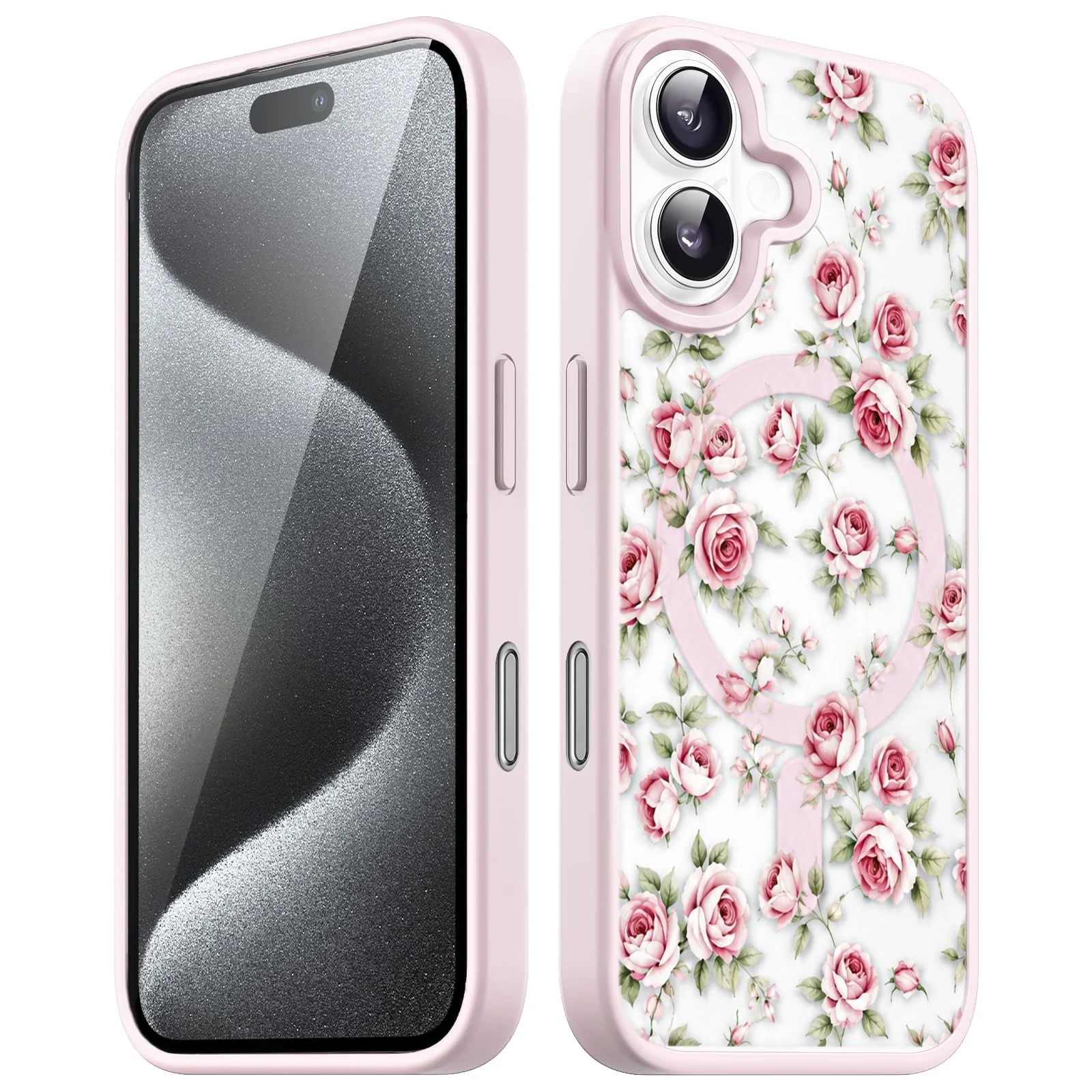 Dl3 Mobilak Magnetic Case for iPhone 17 Compatible with MagSafe, Shockproof Phone Bumper Cover, Solid Color Matte TPU Frame, Anti-Scratch Clear Back (Black)