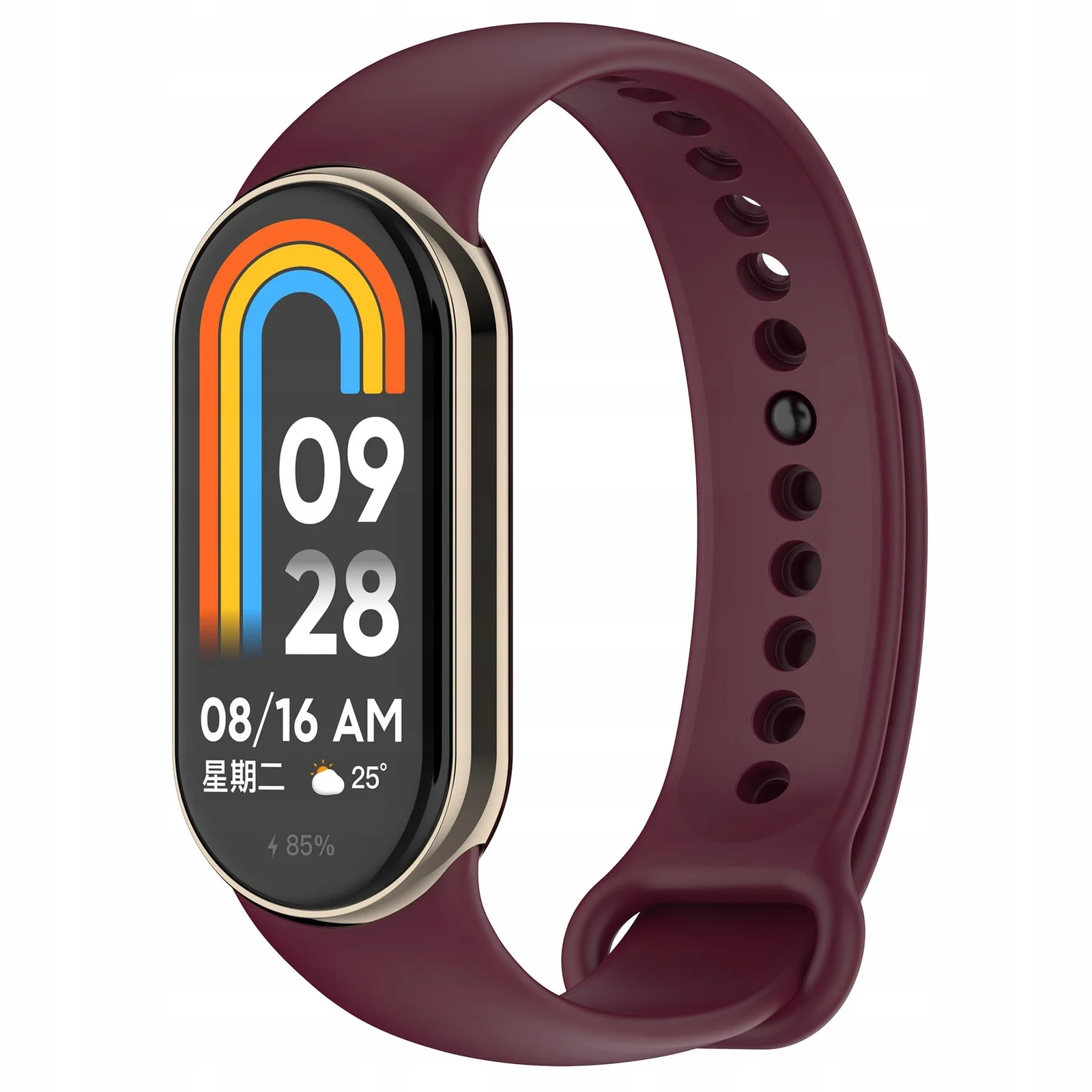 DL3 Mobilak Band Compatible with Xiaomi Mi Band 10/9/8 Replacement Strap, Silicone Skin-Friendly Wrist Strap Adjustable Sports Wristbands for Women Men Xiaomi Smart Band 8/9/10 - Wine Red