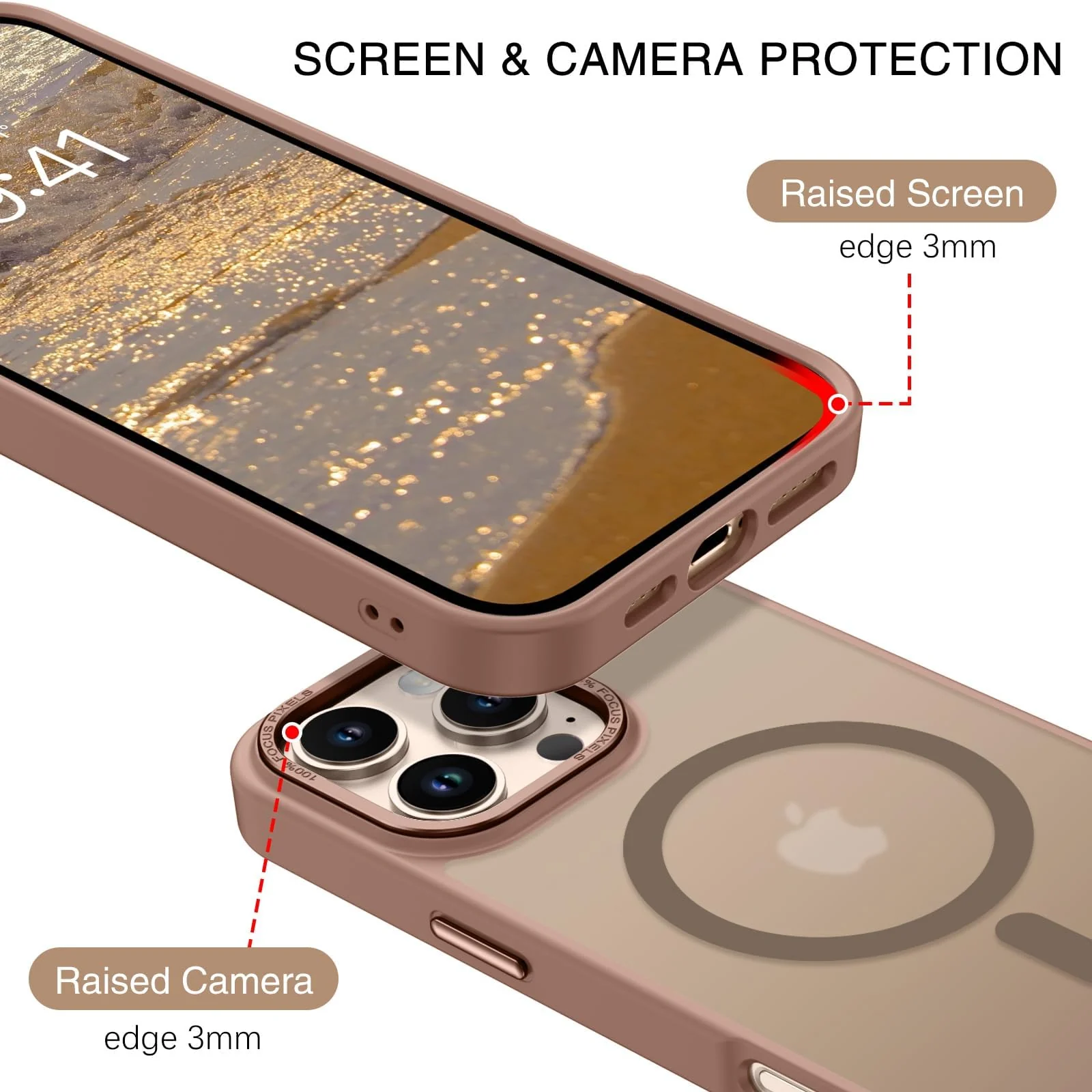 DL3 Mobilak Case for iPhone 16 Pro 6.3-Inch Case Magnetic Translucent Matte Phone Cases [Compatible with MagSafe] Thin Slim Fit Shockproof Bumper Hard Protective Cover for Men Girls - Desert Brown