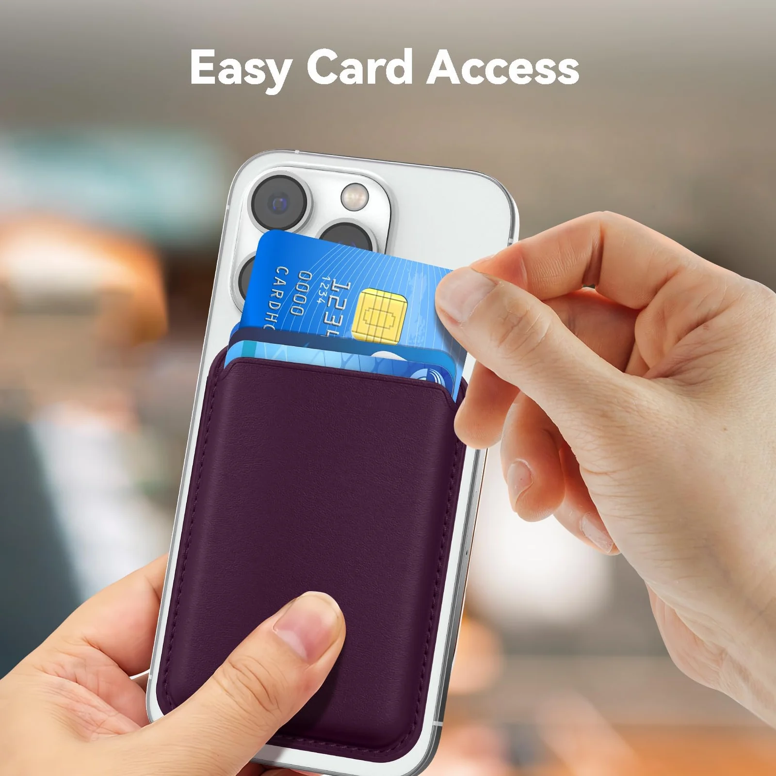 DL3 Mobilak Magnetic Card Holder Phone Wallet for iPhone 16/15/14/13/12 Series with MagSafe, Wallet for iPhone 16 15 14 Pro Max Plus Series, MagSafe 3 Wallet for iPhone 13 12 Pro Max Mini Series - Modena