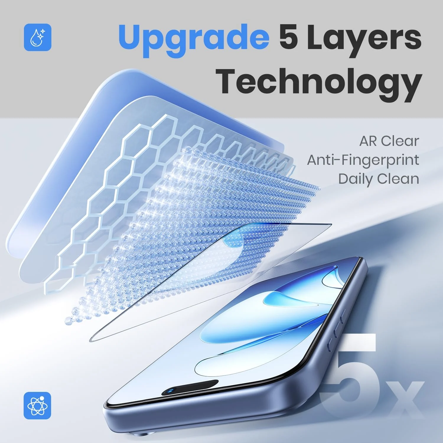 DL3 Mobilak for iPhone 17 Air 6.5-Inch Tempered Glass Screen Protector, 9H Hardness Anti-Scratch Tempered Glass flim, Case Friendly, Anti-Scratch For iPhone Air - Clear